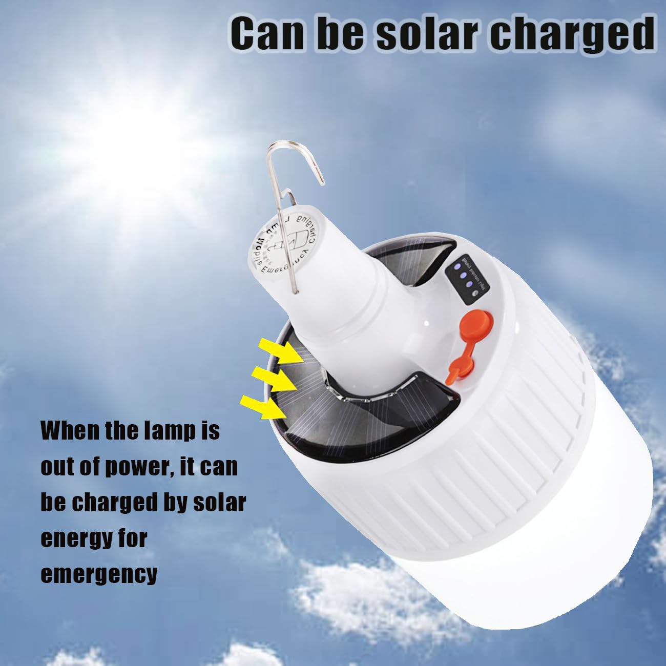 Jearytop Solar Camping Lights - Rechargeable LED Lantern, 4000mAh, 5 Modes, Waterproof, Remote Control, 2 Pack, Bulb Style, Black