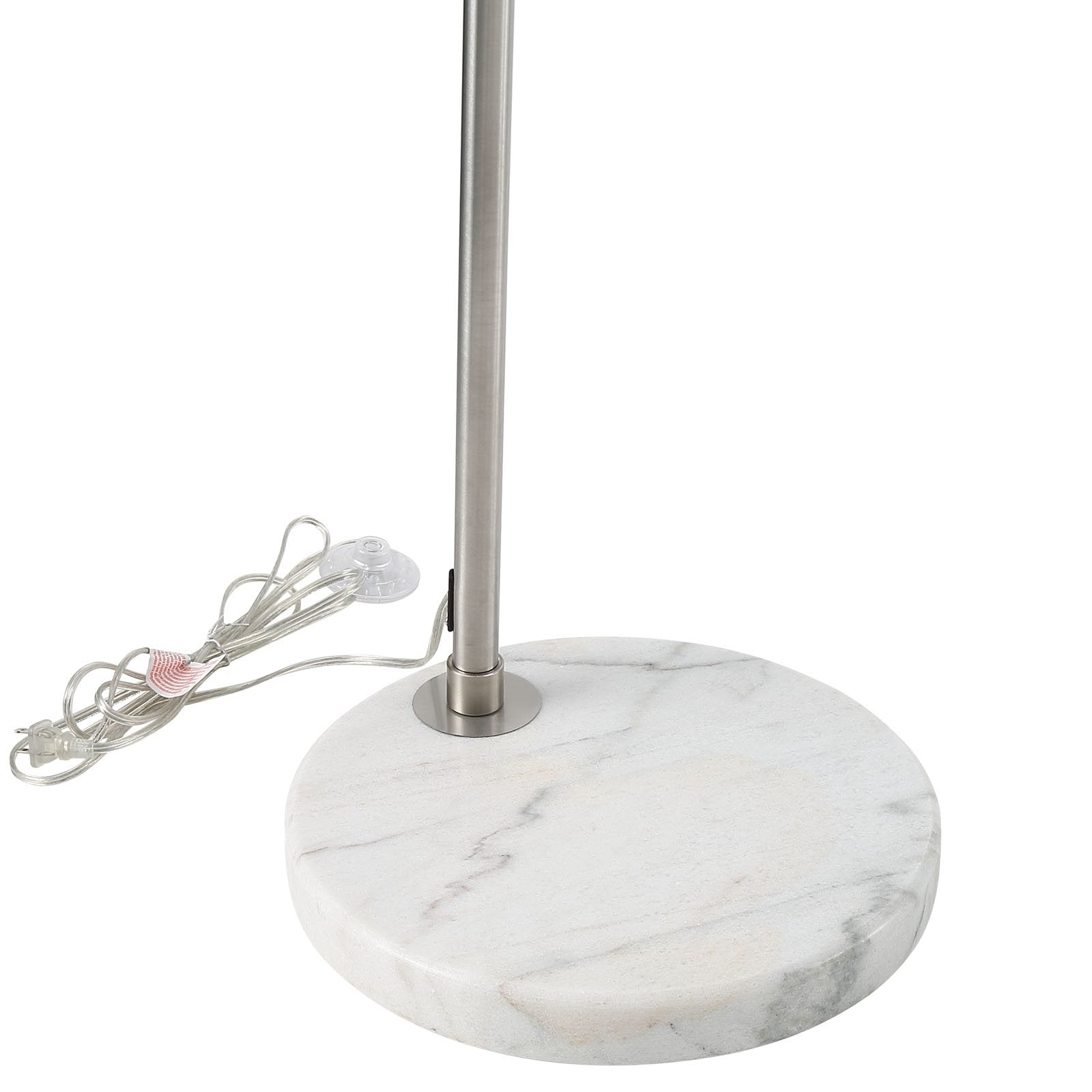 Modway Arco Style Lamp - Stainless Steel, White Round Marble Base, Model EEI-124-WHI-P