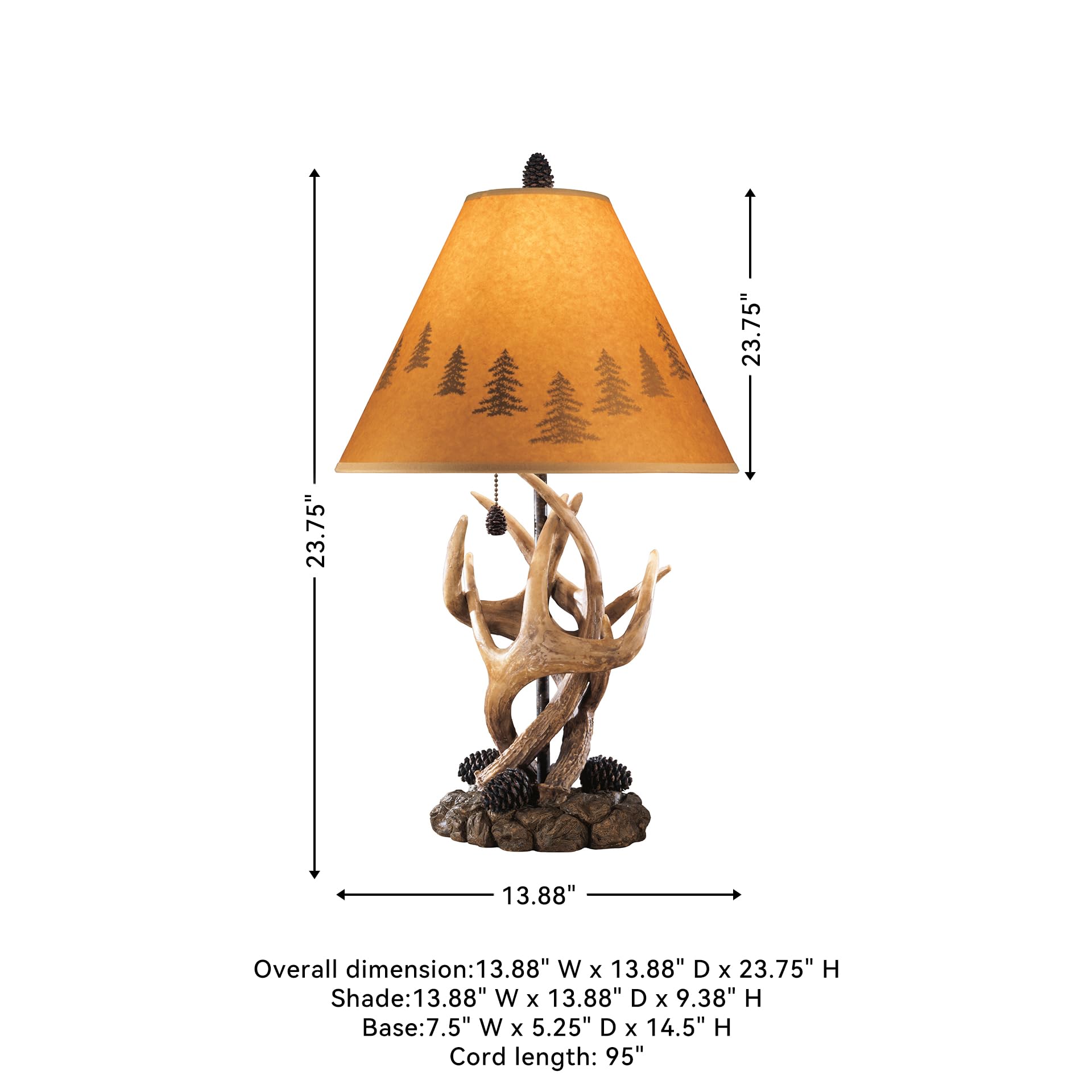 Signature Design by Ashley Rustic Cabin Antler Lamp Set, 2 Count, Brown, 18"W x 12"D x 26.25"H, Wood/Metal/Plastic, Model L316984