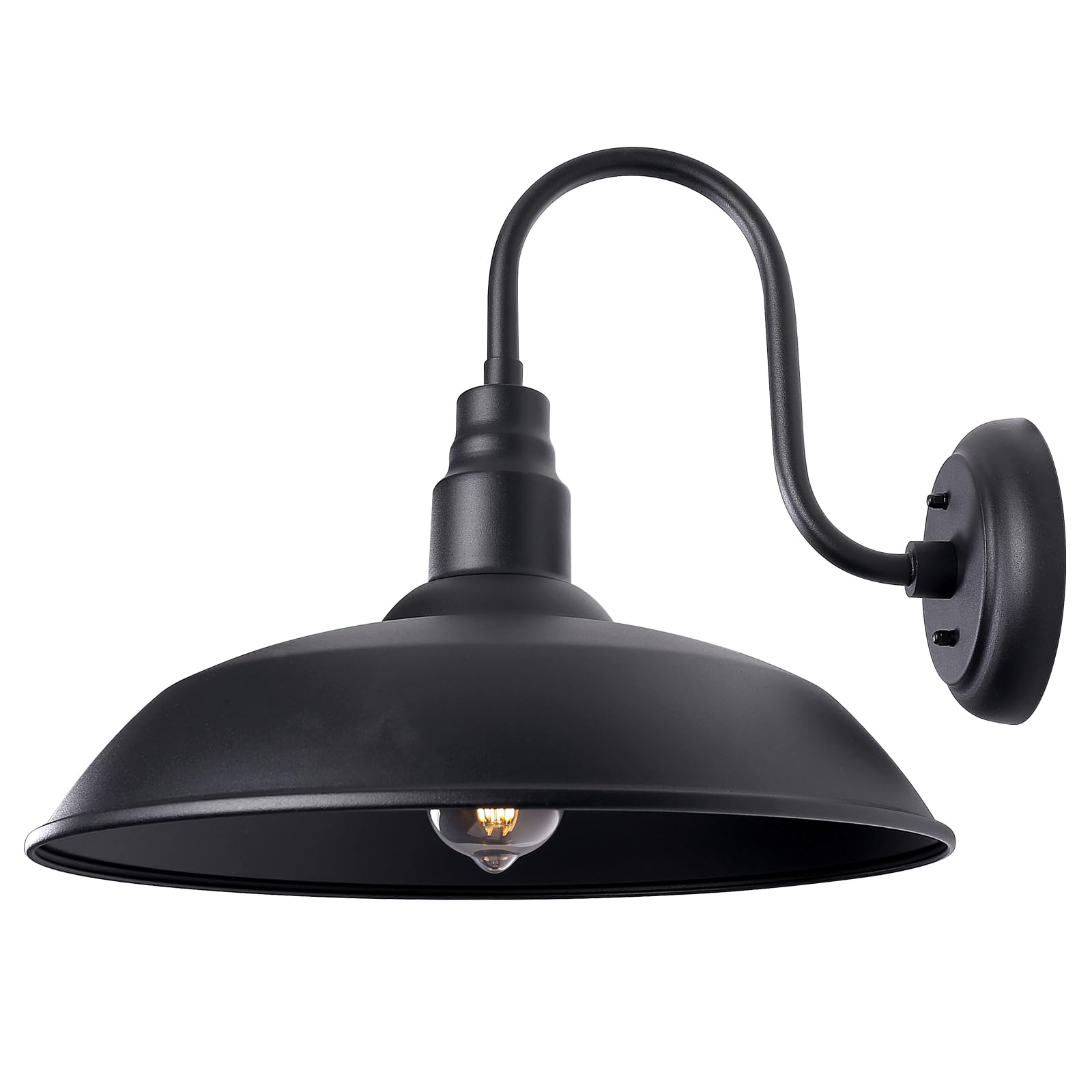 GOALPLUS 16 Inch Dome Barn Light for Porch, Large Gooseneck Outdoor Light Fixture for Farmhouse, Barn Style Exterior Patio Wall 