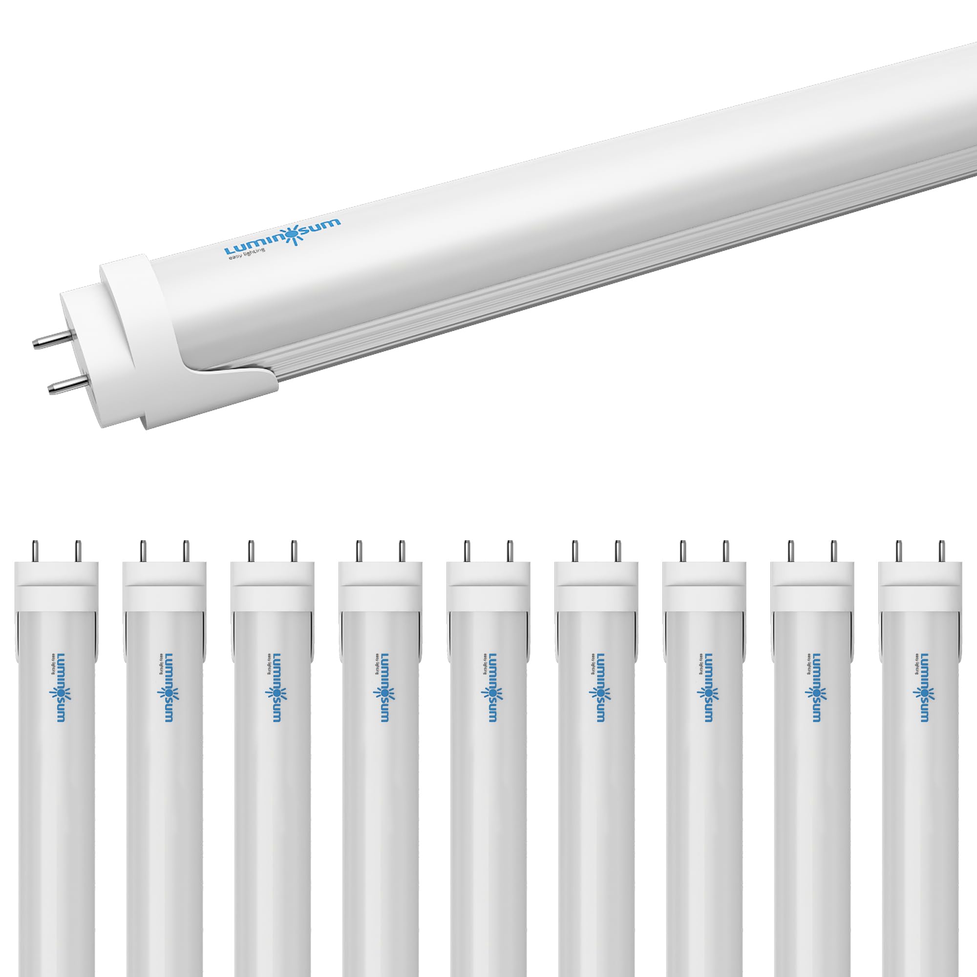 LUMINOSUM T8 LED Tube Light Bulbs 4FT 20W 6000K Cool White Dual-end Powered 16-Pack