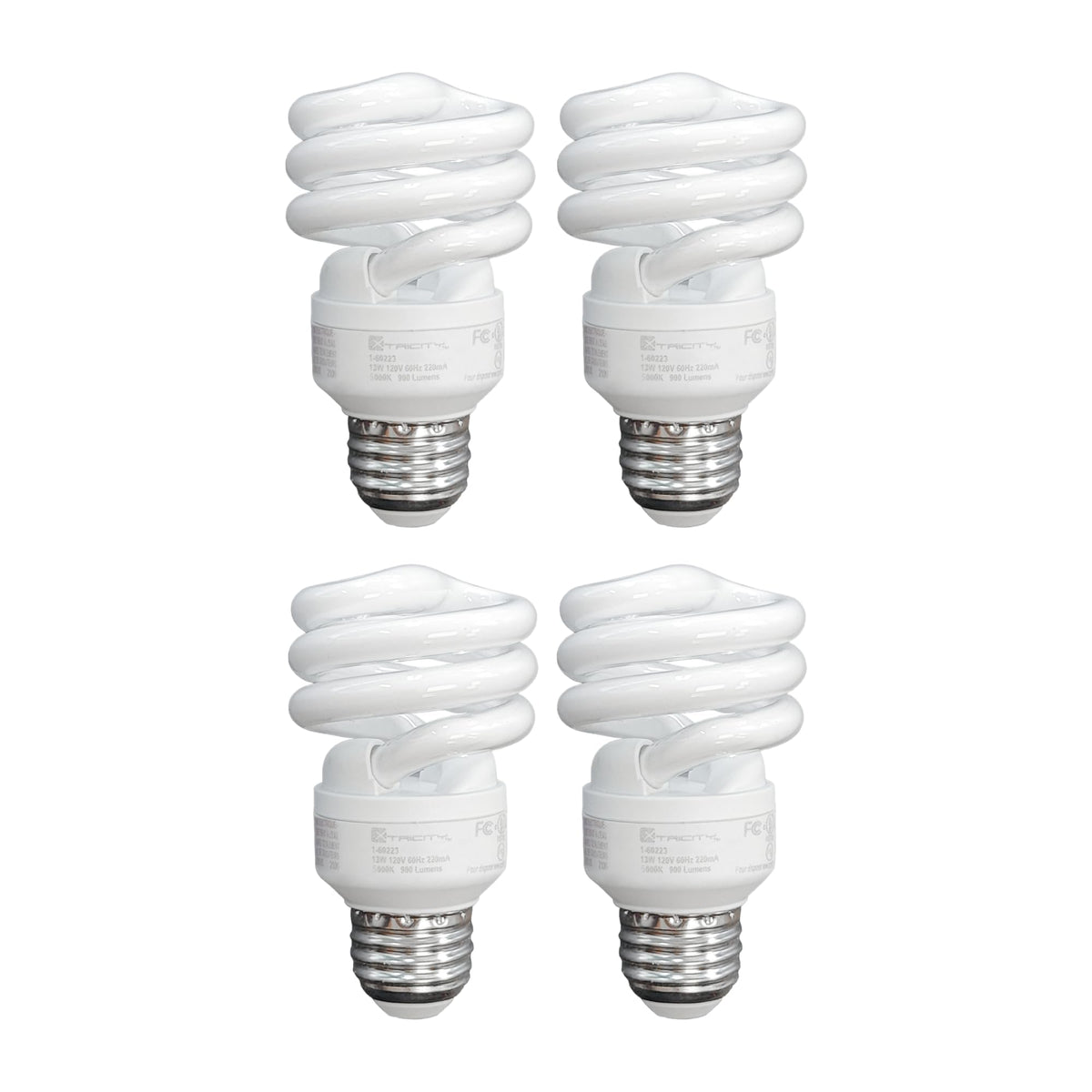 Xtricity Compact Fluorescent Light Bulbs T2 Spiral, E26 Base, 23W (100W Equivalent), 4100K Cool White, 1520 Lumens, Cfl, 120V - 