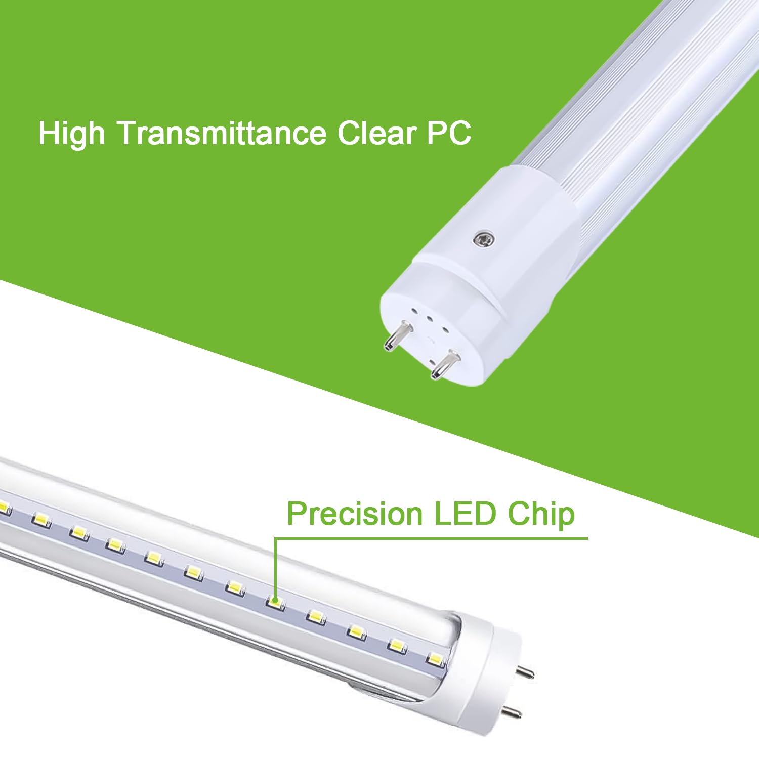H&B Luxuries LED T8 Ballast Bypass Light Tube, 18W, G13 Base, 2300LM, 6500K, 30 Count, Model T818W65