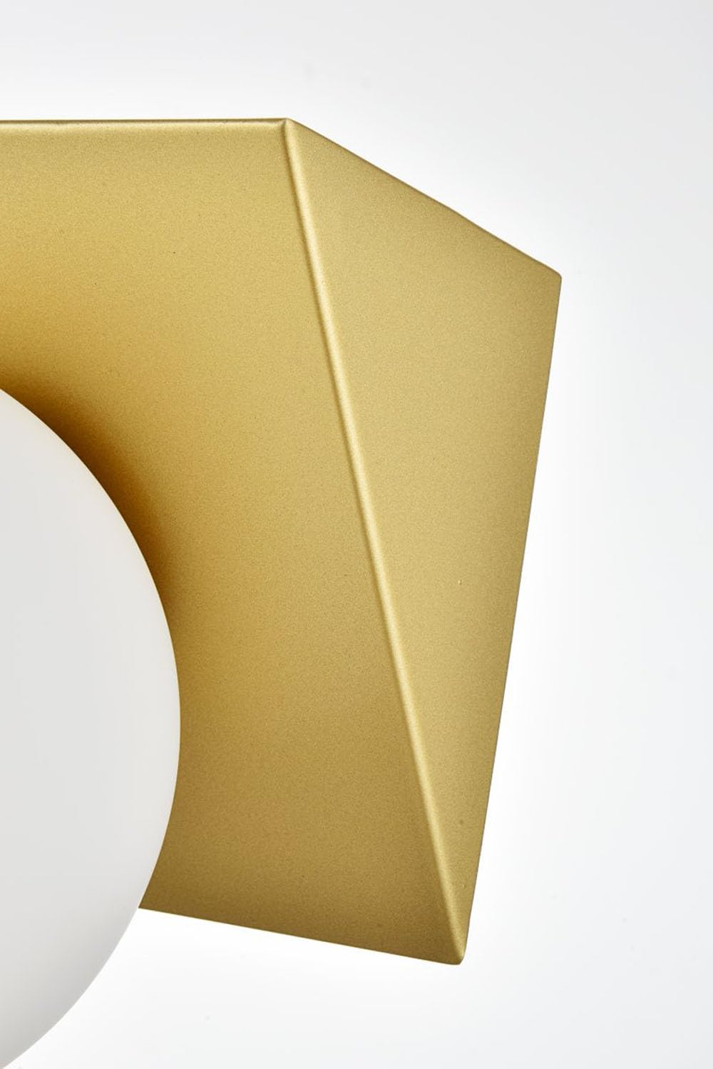 Living District Jillian 2-Light Iron & Glass Bath Sconce in Brass/Frosted White