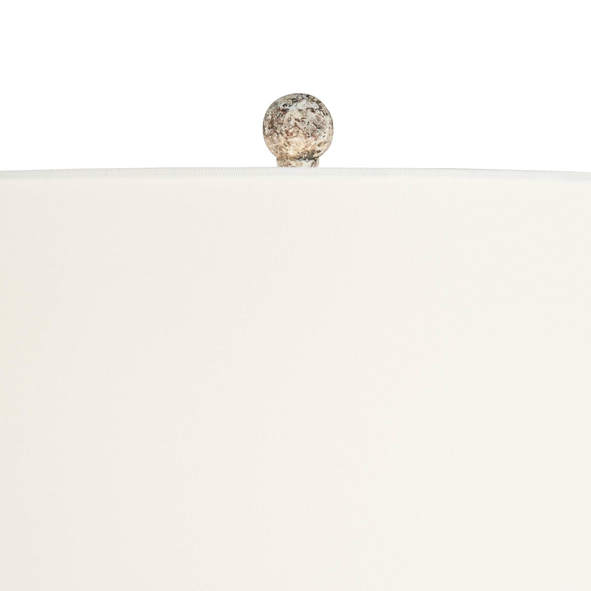 360 Lighting Astaire 27 Tall Urn Jar Farmhouse Rustic Table Lamp Weathered Vintage Finish Single Linen White Shade Living Room B