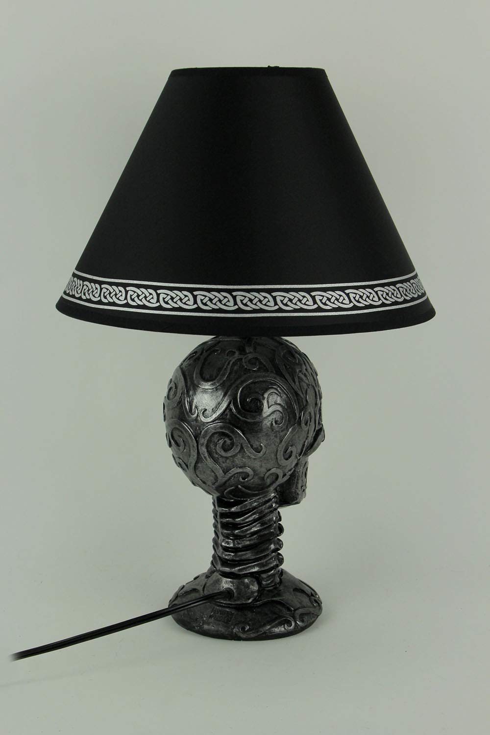 GARDENGREETERS Light of Wisdom Gothic Tribal Skull Table Lamp with Shade, Resin
