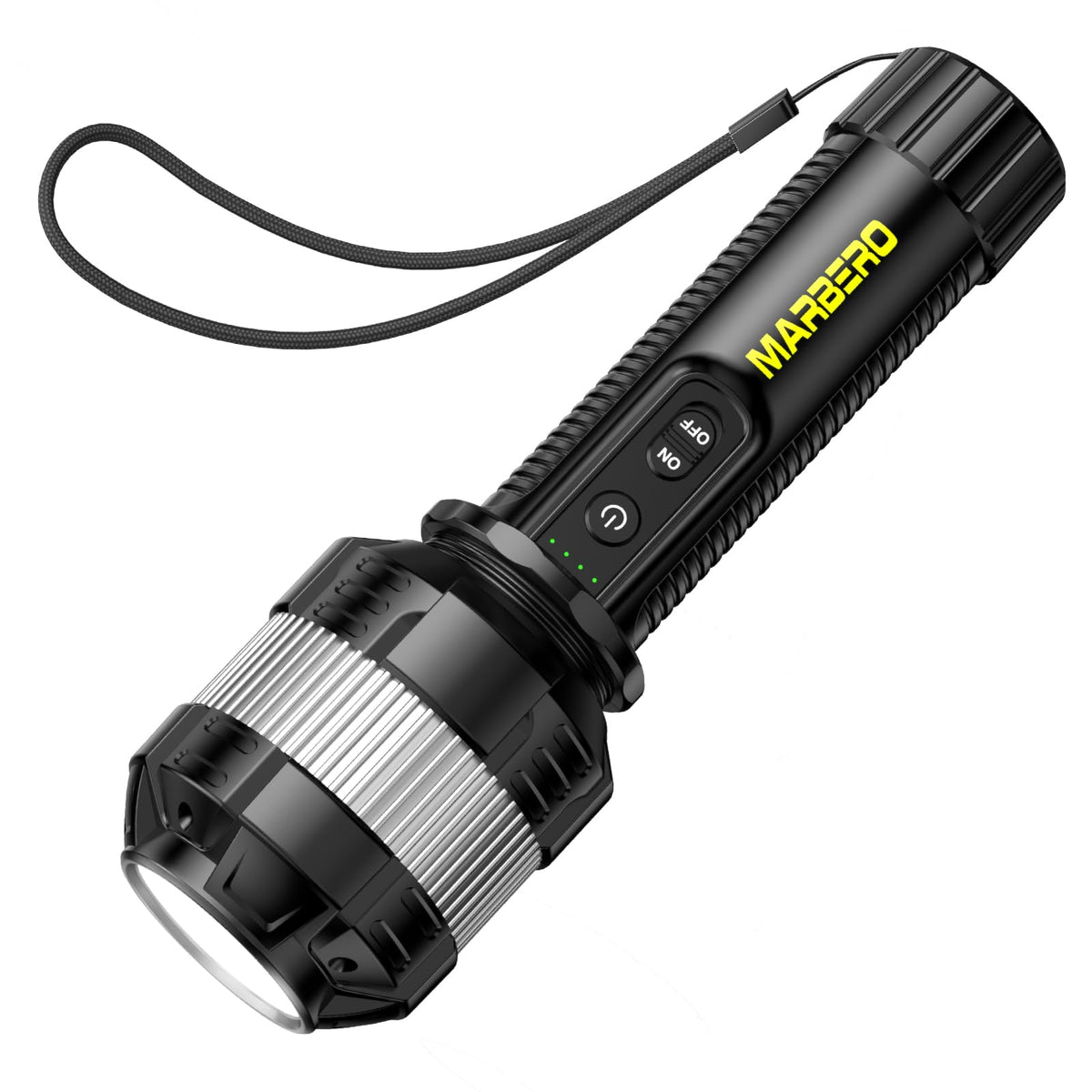 Marbero Rechargeable Flashlight High Lumens With 4000Mah Battery Focused Beam Super Bright Led Small Powerful Flashlight 3 Modes