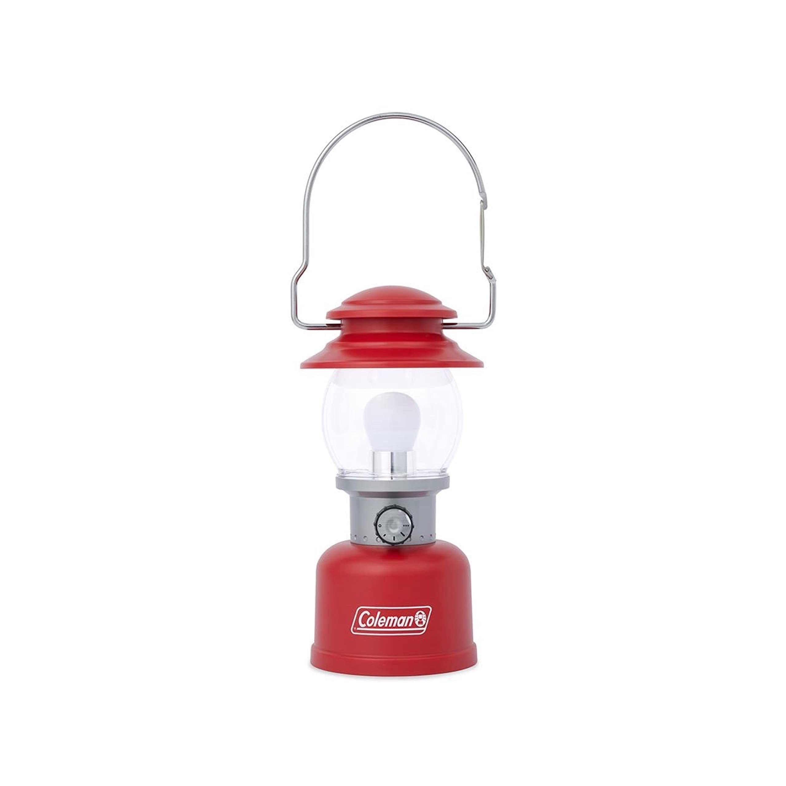 Coleman Classic LED Lantern, 500L, Durable Plastic, Water-Resistant, Red, Model 2155764