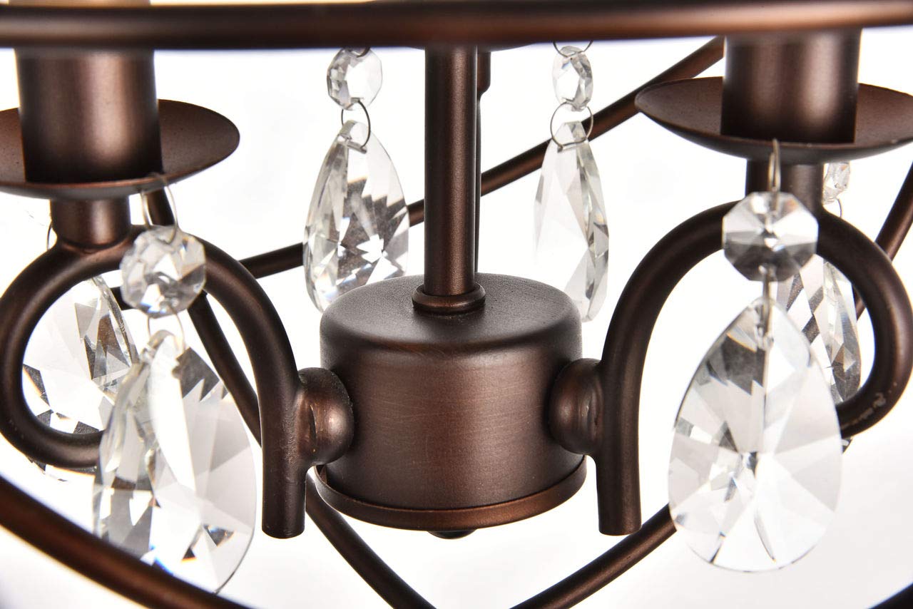 Elegant Lighting LD5015D12 Wallace 3 Light 11-13/16'' Wide Pendant  Dark Copper Brown