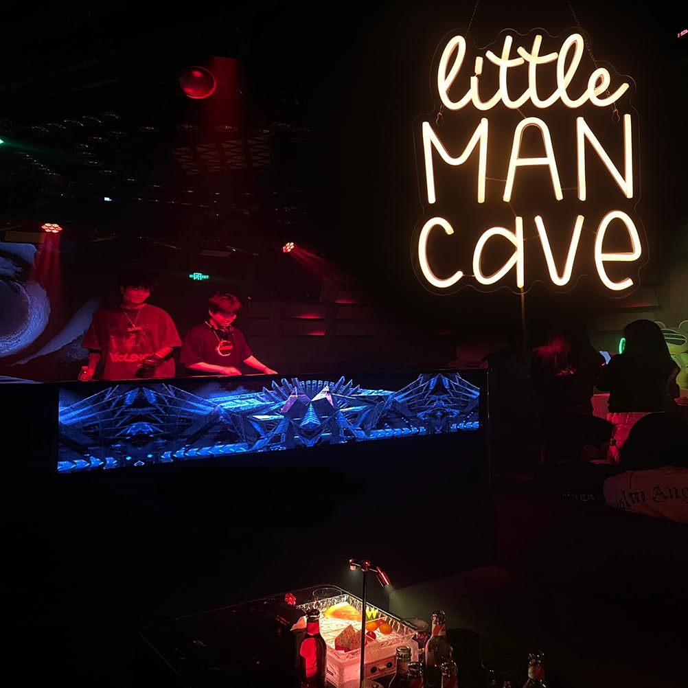 Little Man Cave Neon Sign  Decorative Neon Lights For KidS Room Play Room Wall Decor Neon Light Sign  Christmas Birthday KidS Gift Thanksgiving Gift(Warm White)