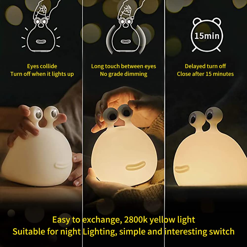 Hpydiy Slug Night Light,Silicone Lamp For Kids,Usb Rechargeable Cute Animal Lamps Timer Setting Safe Bedside Lamp Portable Led L