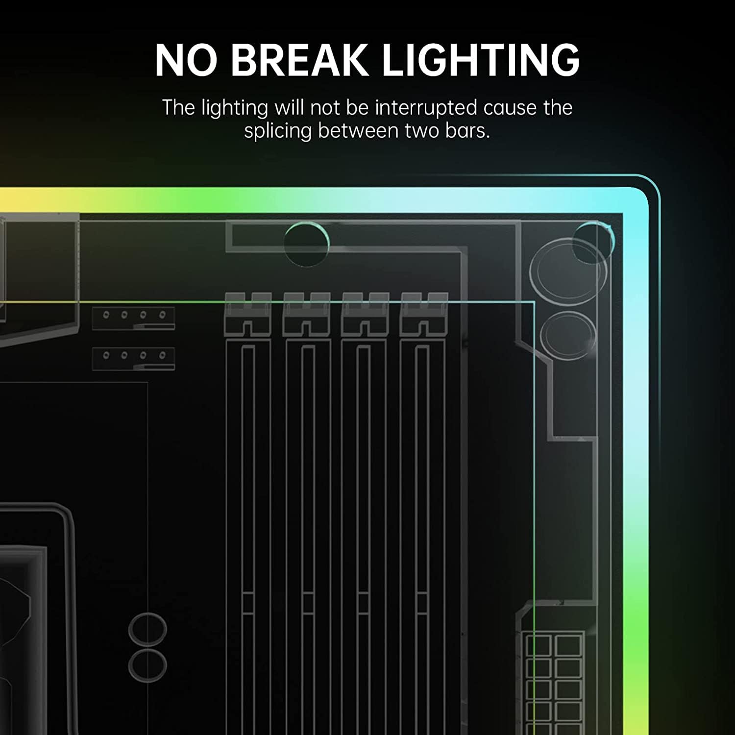 AsiaHorse ARGB Light Strip, 24 Addressable RGB, 5V 3-pin Aura Sync, Medium Metal, MATX-LED STRIP, Multicolor