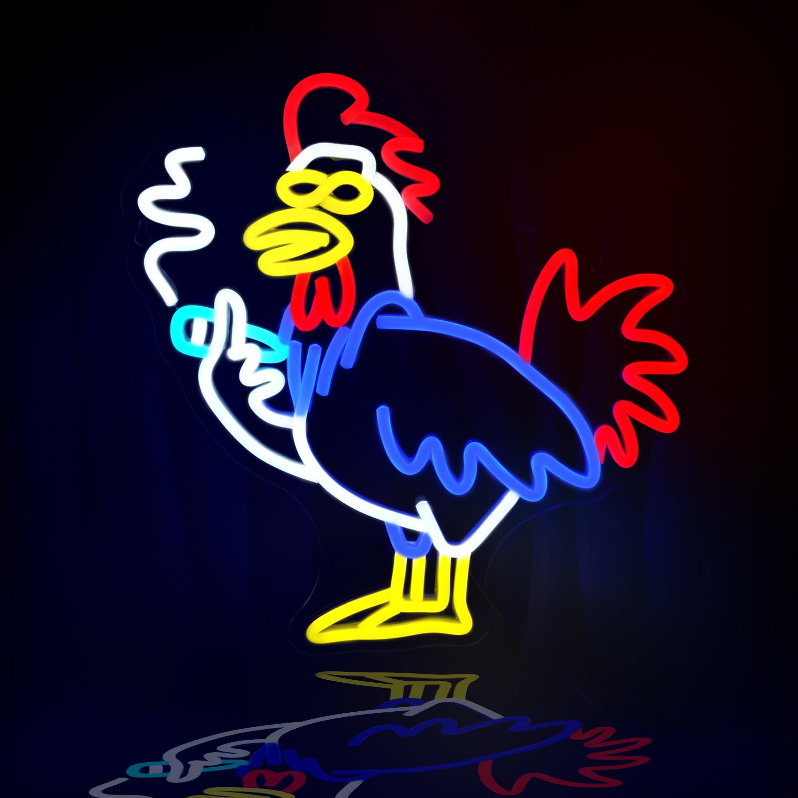 JEDAEMEN LED Rooster Neon Sign for Wall Decor, USB Powered Acrylic Light for Aesthetics and Birthday Party Decoration