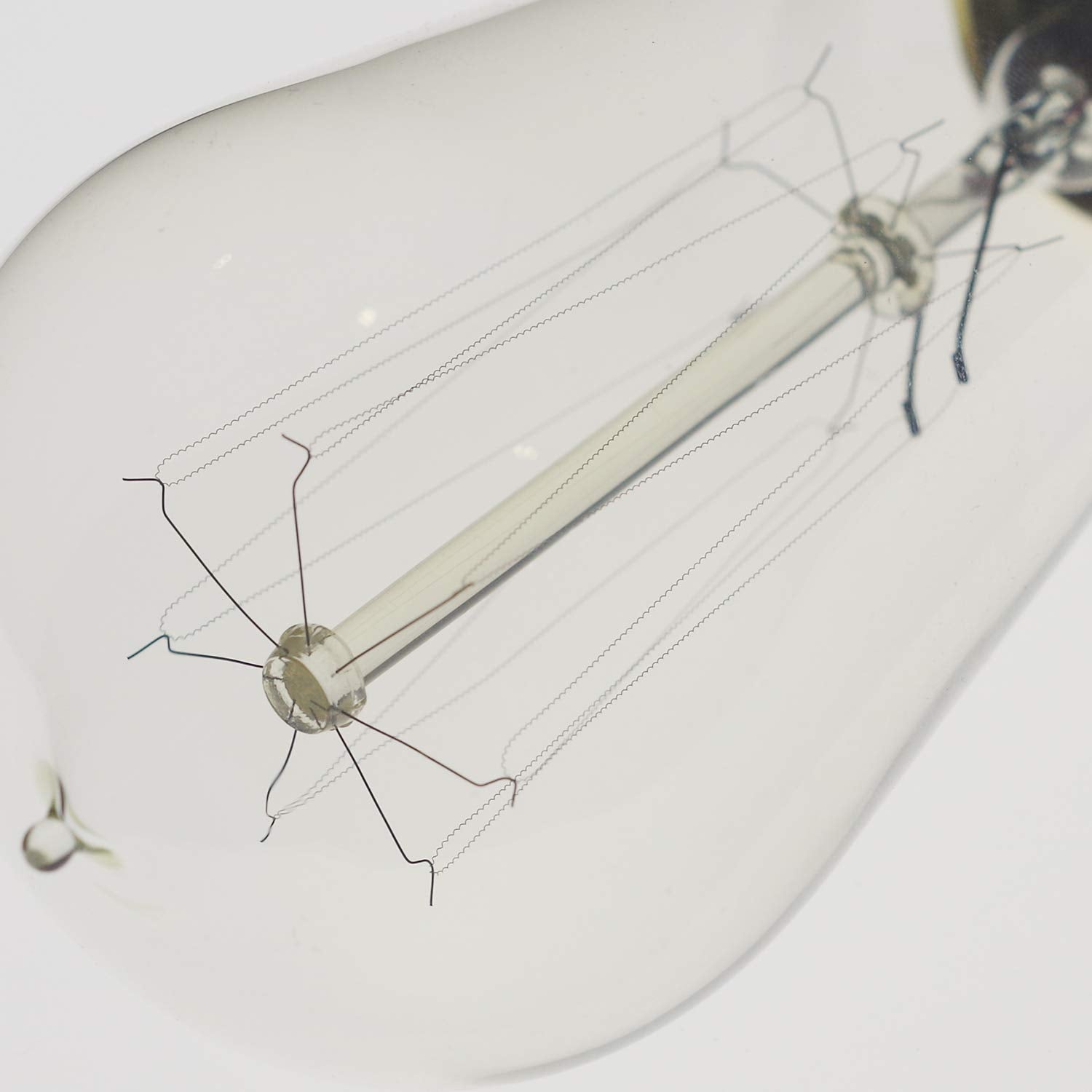 Jslinter Edison Light Bulb 6-Pack, Warm White 2200K, 60W Dimmable ST58, Clear Glass, Antique Vintage Style