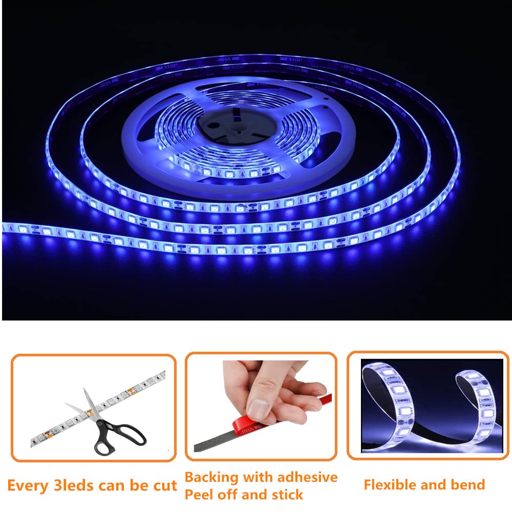 HOKIION Pontoon LED Boat Lights, 12V 20FT Waterproof Strip Light, Blue, Model HK3273TEJFRHD