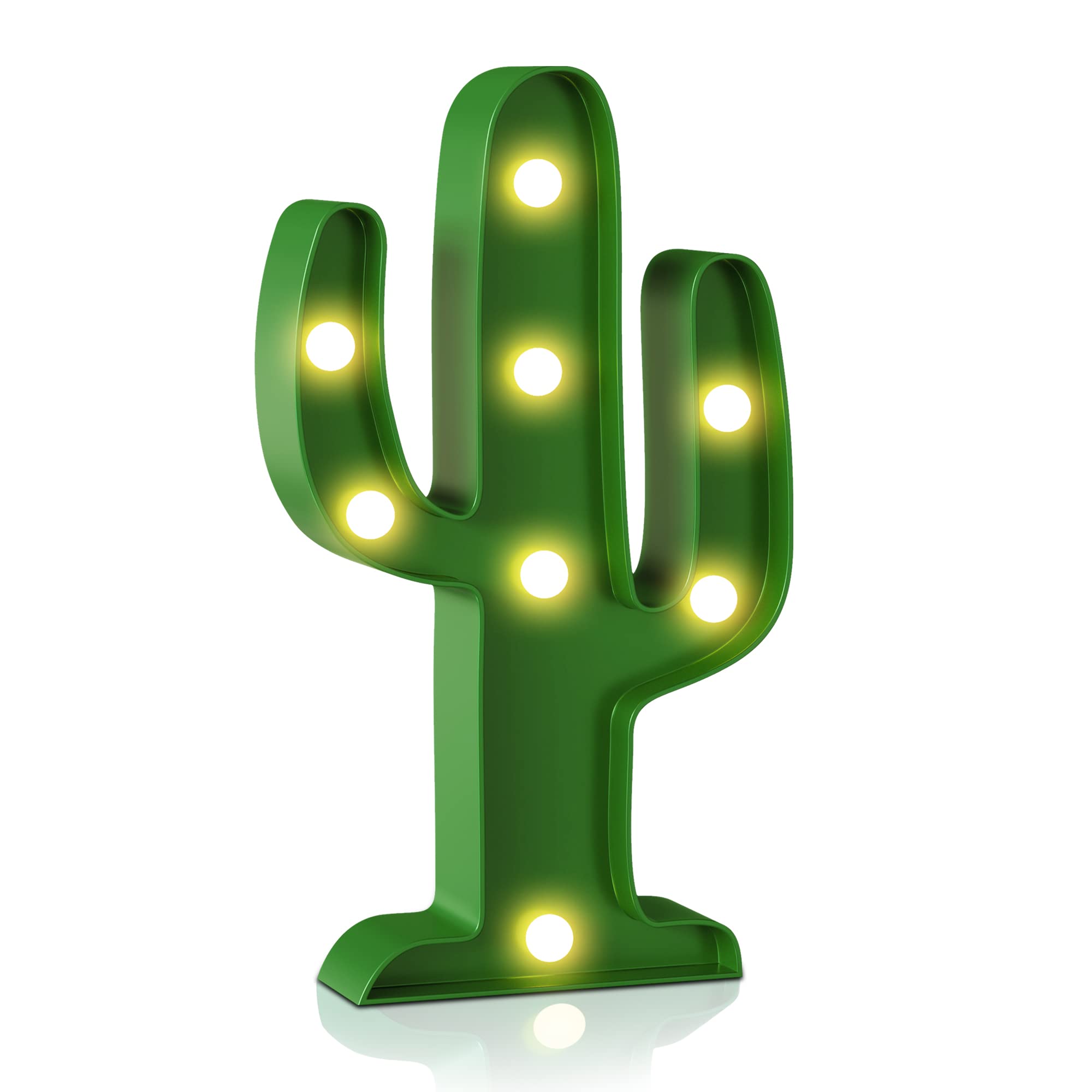 Ganrami Green Cactus Decor, Mexican Party Decorations, Battery Powered Cactus Night Light for Kids, Western Decor, Kids Room Dec