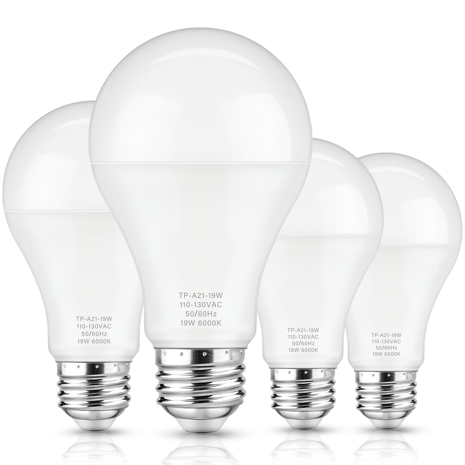 Maylaywood A21 Led Light Bulbs, 150 Watt Equivalent, Cool White 6000K, 2600Lm, E26 Base, Non-Dimmable, 19W Bright White Led Bulb