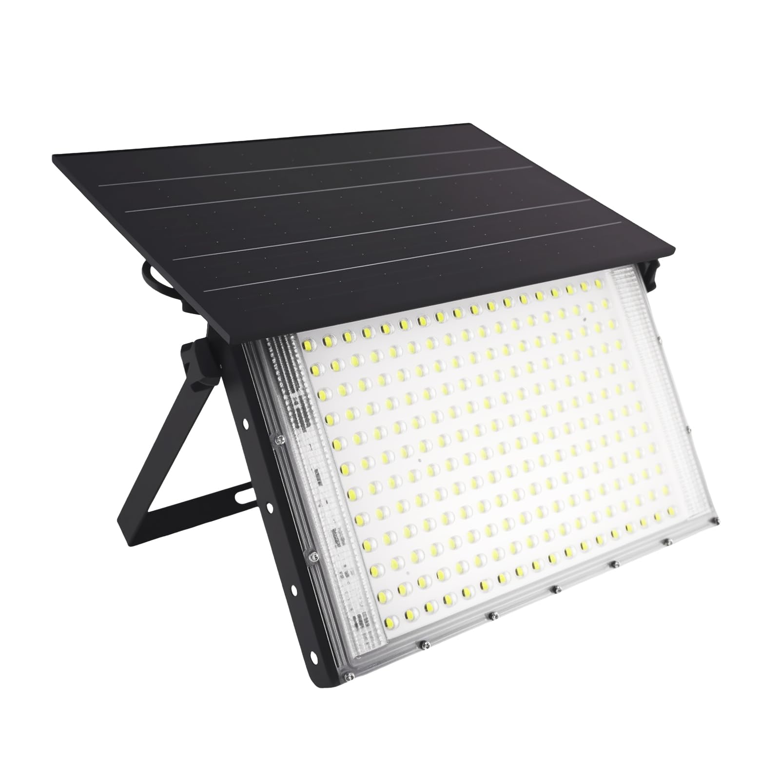 JINXING Solar Flood Lights Outdoor, Dusk to Dawn Solar Powered Outdoor Light, 6500K IP65 Waterproof Wall Mounted Security Light 