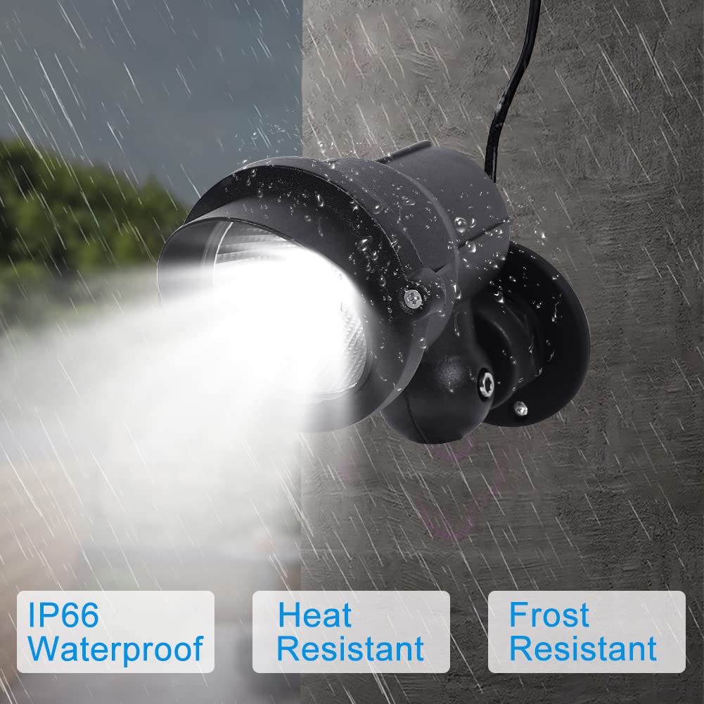 Spotlight Outdoor 6W 2700K To 6500K Adjustable Via Remote Landscape Lighting Outdoor Indoor For House Flag Yard Tree Garden, Plug In Outdoor Lights 5.9Ft Cord With Us 3-Plug Ip66 Waterproof 1 Pack