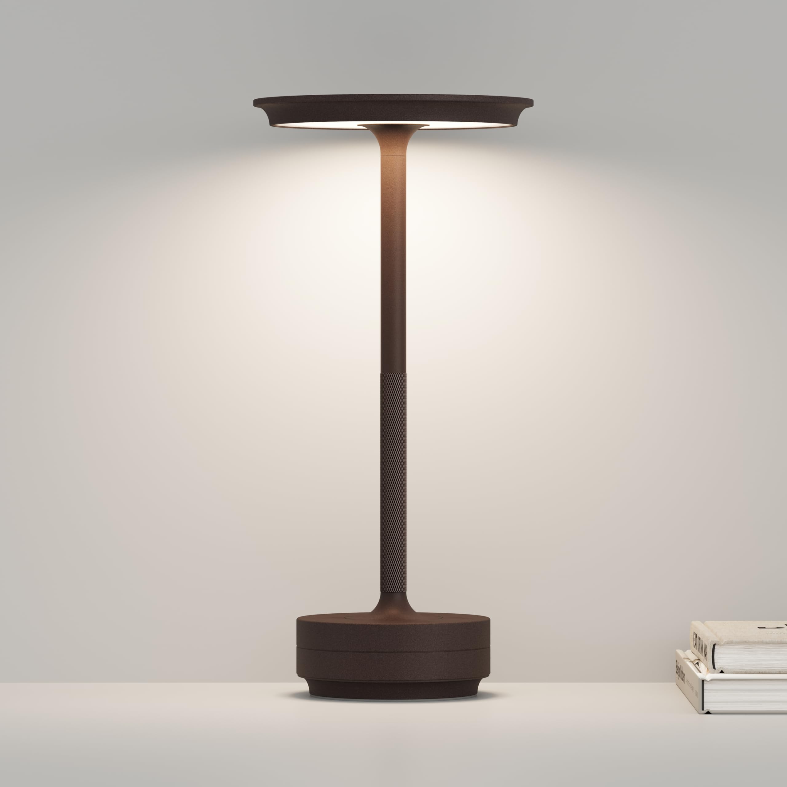 ZTFLOS Rechargeable Cordless Table Lamp,LED Battery Operated Portable Table Light with 3 Color Stepless Dimming, Memory Function