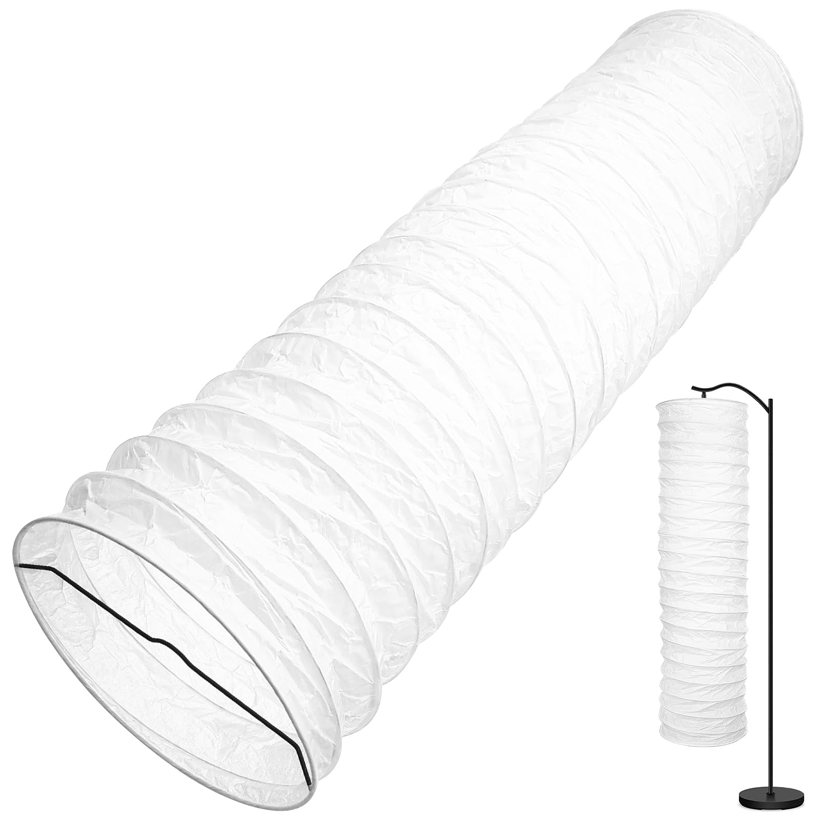 Uonlytech Paper Floor Lamp Shades Nordic Style Table Light Cover Barrel Chandelier Protector for Home Hotel Bedside Desk Wall Fl