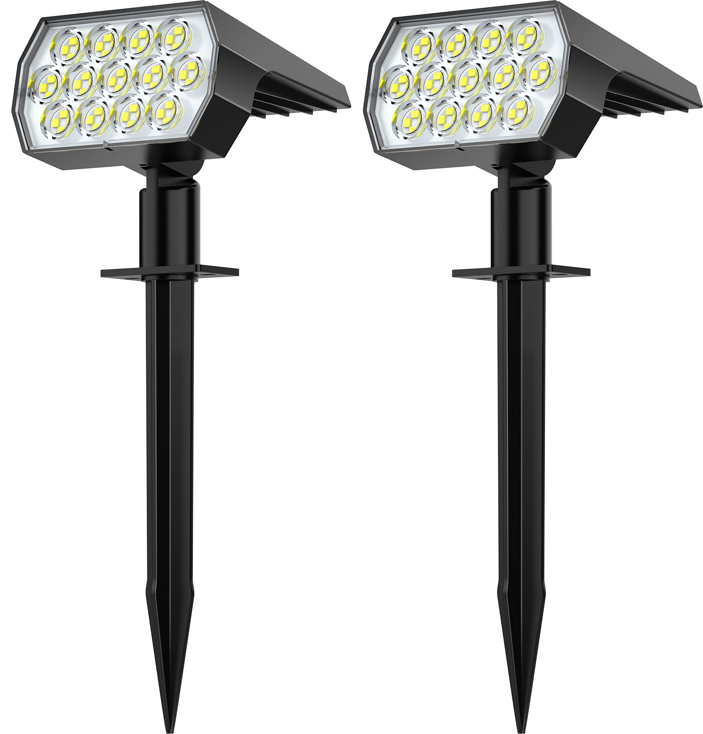 Solar Spot Lights Outdoor Waterproof IP65, [2 Pack/52 LED] 2-in-1 Solar Landscaping Spotlights, 3 Lighting Modes Solar Powered G