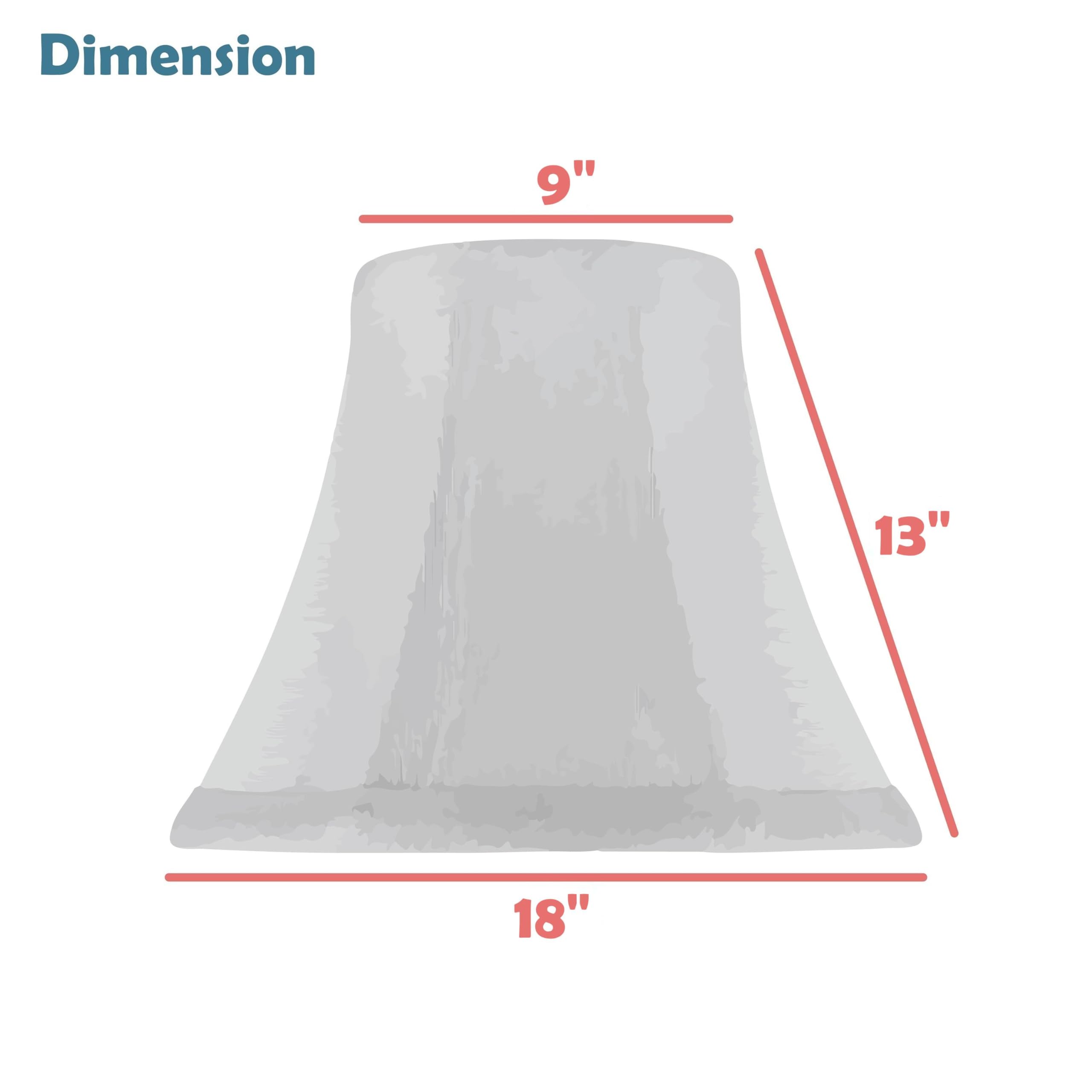 Aspen Creative 38001-2, Transitional Bell Shaped Collapsible Spider Construction Lamp Shade In Natural, 9" Top X 18" Bottom X 13" Slant Height, Set Of 2