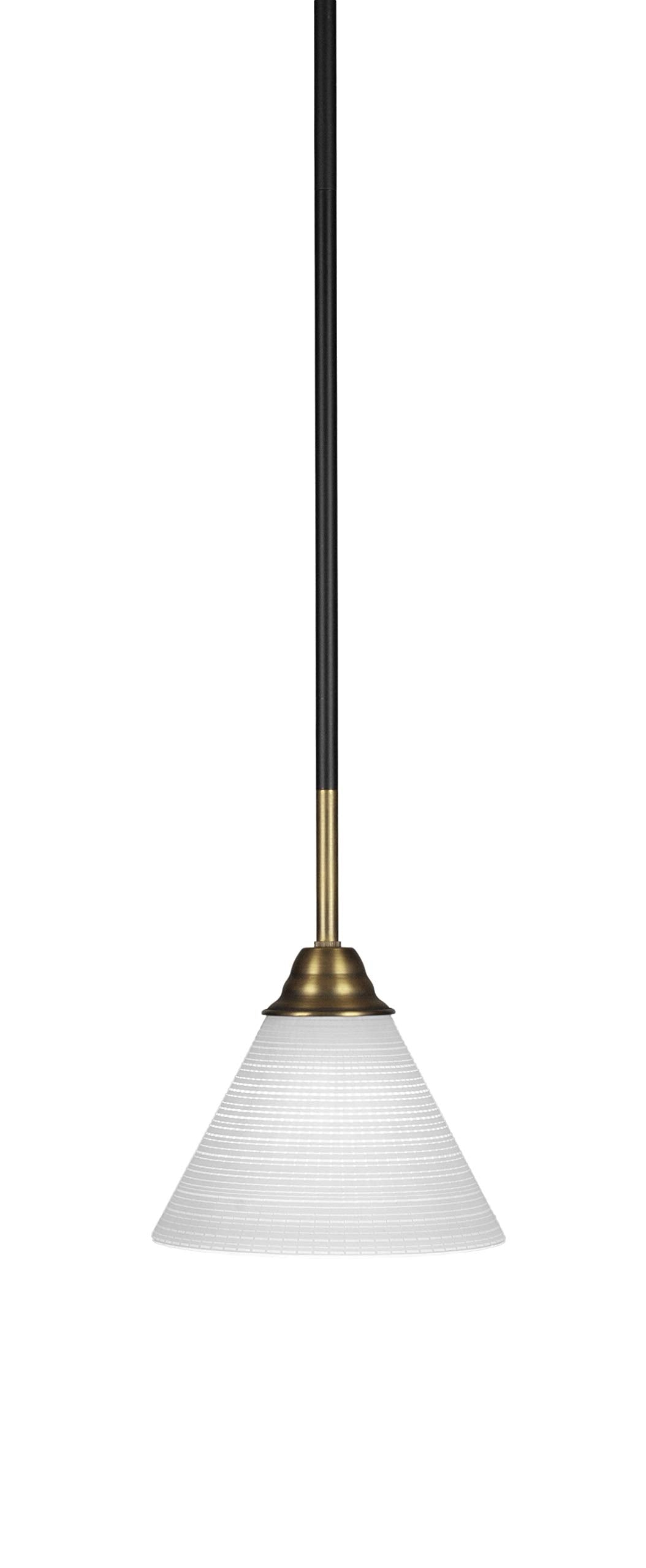 Toltec Lighting Paramount 1 Light Mini Pendant in Matte Black & Brass (3401-MBBR-4051)