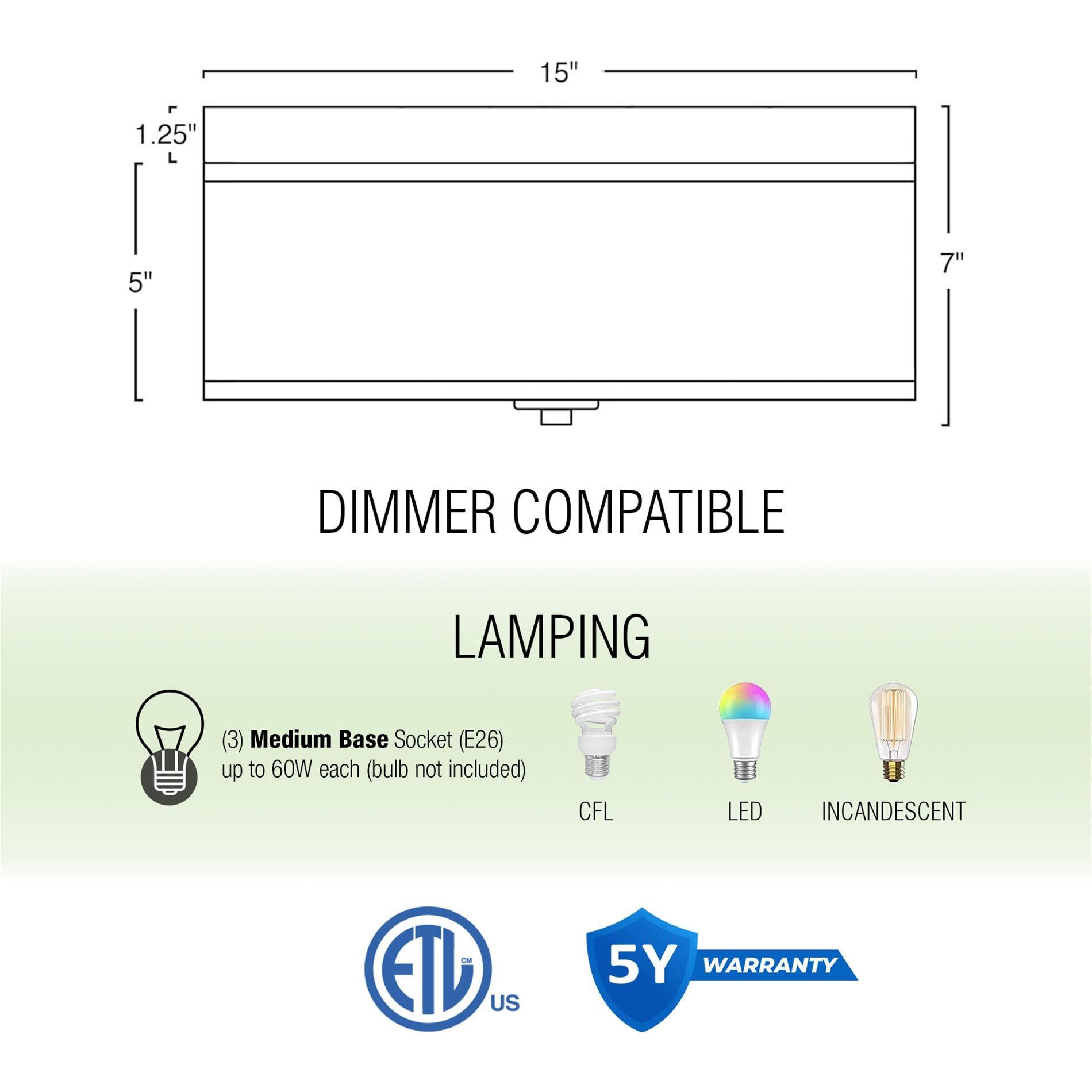 Kira Home Walker 20'' Large Mid-Century Modern 3-Light Flush Mount Ceiling Light, White Fabric Shade + Round Glass Diffuser, Coo