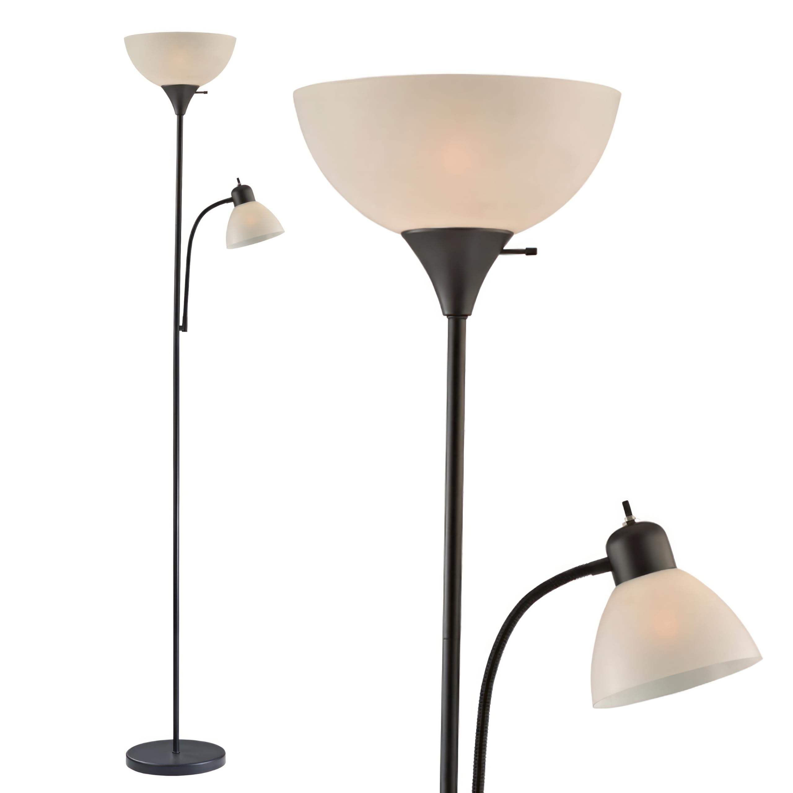 Lightaccents Adjustable Floor Lamp, 72 Modern Reading Light, Black Metal, Model 6280-21 For Living Room, Bedroom, Office