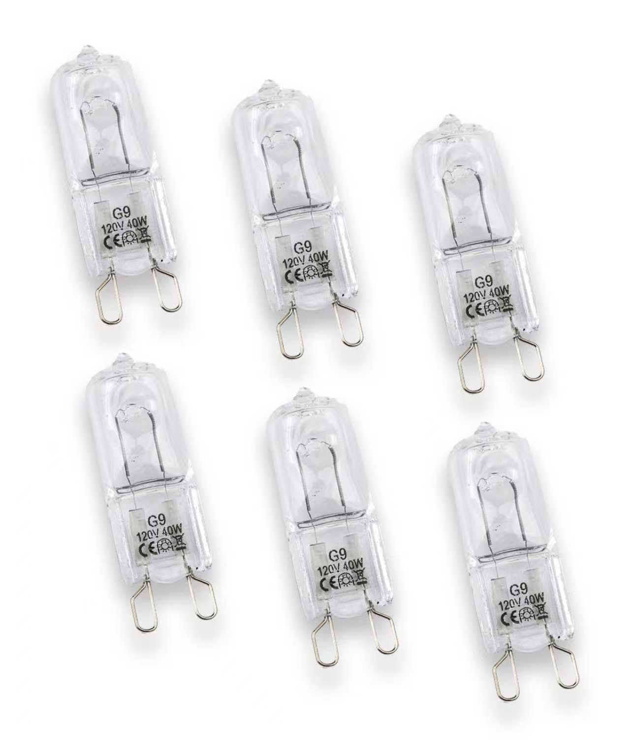 6PCS WB25T10102 Lamp Halogen Bulb G9 Fits for GE Electrolux Kenmore Microwave Range Oven Light Bulbs 120V 40W Replace 318946400 3025992 WB08T10045 318946500 2026398 AH3502556 EA3502556 PS3502556 etc.