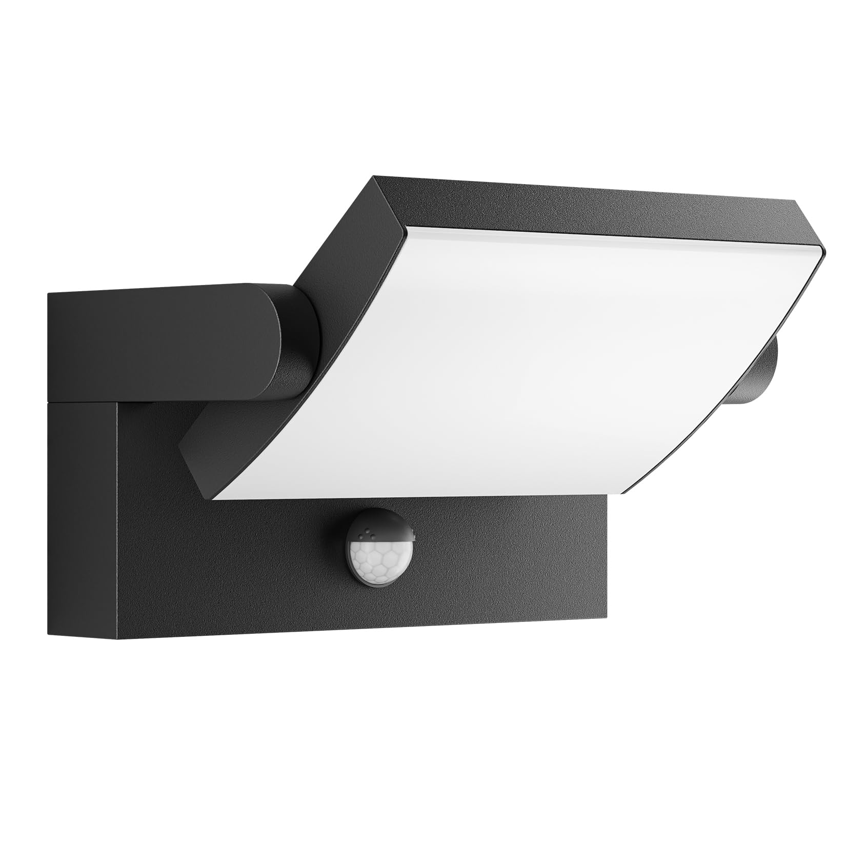 Lundwa 40W Motion Sensor Outdoor Wall Lights  3000K Black Led Light Fixture  Ip65 Waterproof Exterior Porch Light  360  Adjustable Head Flood Wall Lighting For House