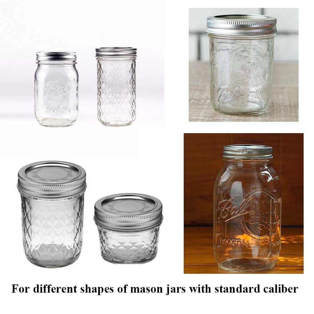 6 Pack Mason Jar Lights  10 Led Solar Multi-Colored Fairy String Lights Lids Insert For Garden Deck Patio Party Wedding Decorative Lighting Fit For Regular Mouth Jars