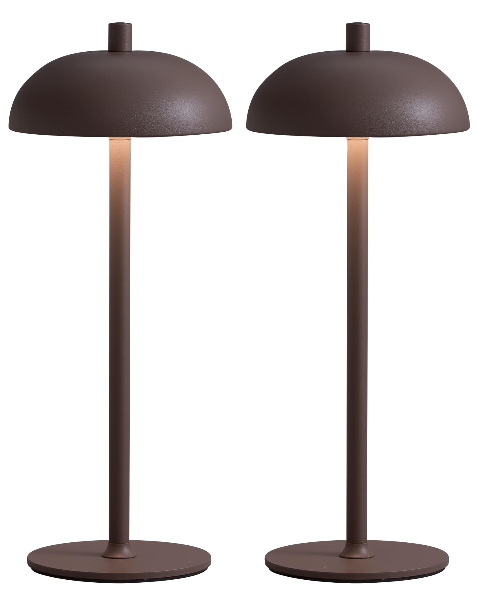 NEWSEE Cordless LED 12'' Small Table Lamps Set of 2, Modern Portable Desk Lamp, 3 Color Dimming Rechargeable Battery Lights, for
