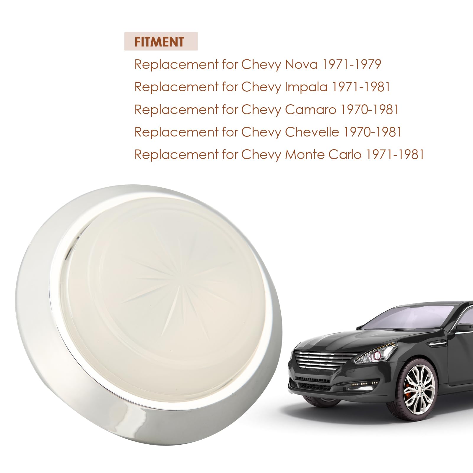 Round Dome Light, Sturdy Abs Interior Dome Light Lens Replacement Dome Lens Replacement For Chevy Nova 1971-1979 And 1970-1981 8732777