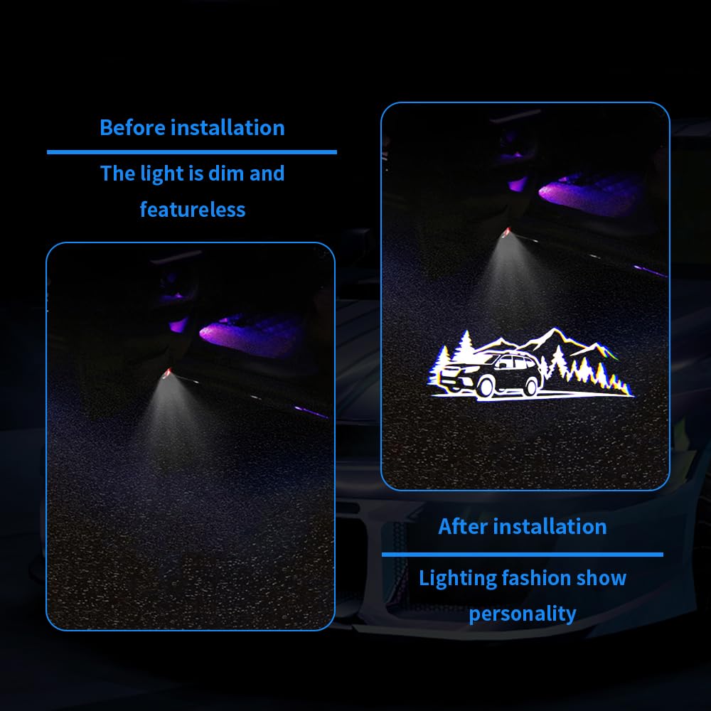 uunonaha LED Car Door Logo Lights Projector Laser Puddle Lamp 2 pcs Compatible with Forester/Outback Color 02