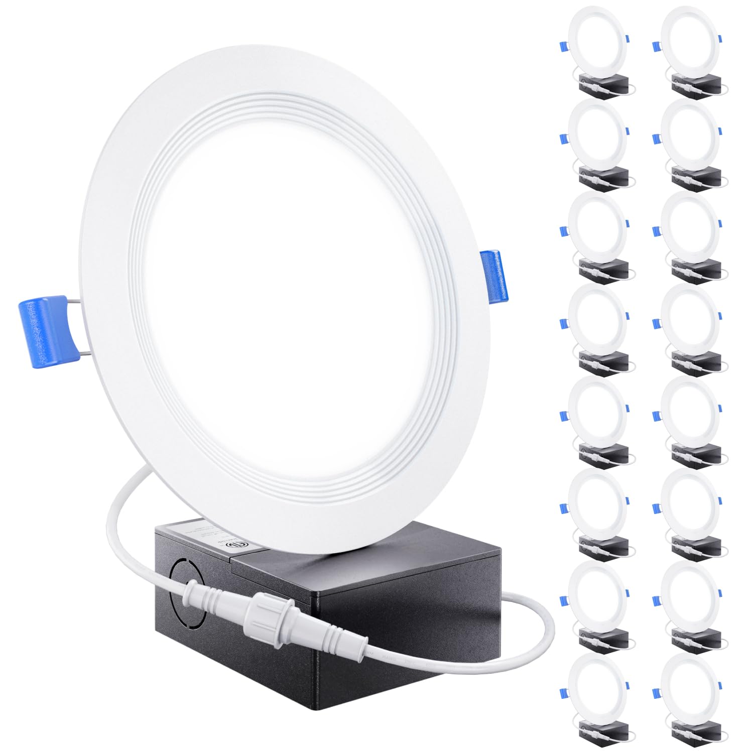 Sunco 16 Pack 6 Inch LED Recessed Light, Ceiling Canless Recessed Lights, Baffle Trim Ultra Thin, 850 LM, 14W, 4000K Cool White,