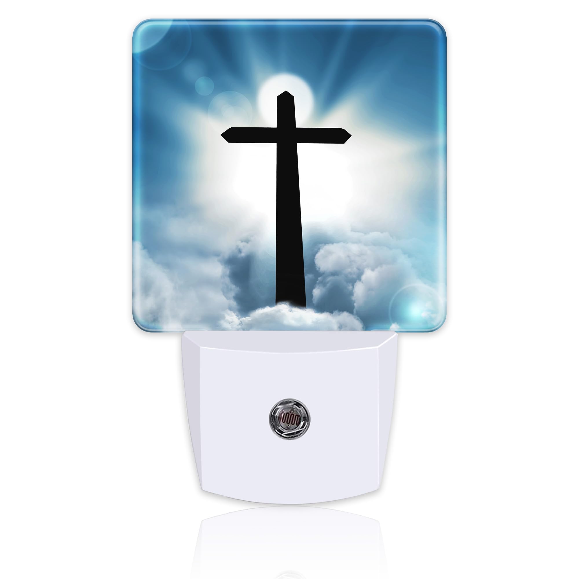 sndheke Night Light for Kids, Cross and Blue Sky Design, Plug-in with Dusk to Dawn Sensor, Model SBD04, Energy Saving