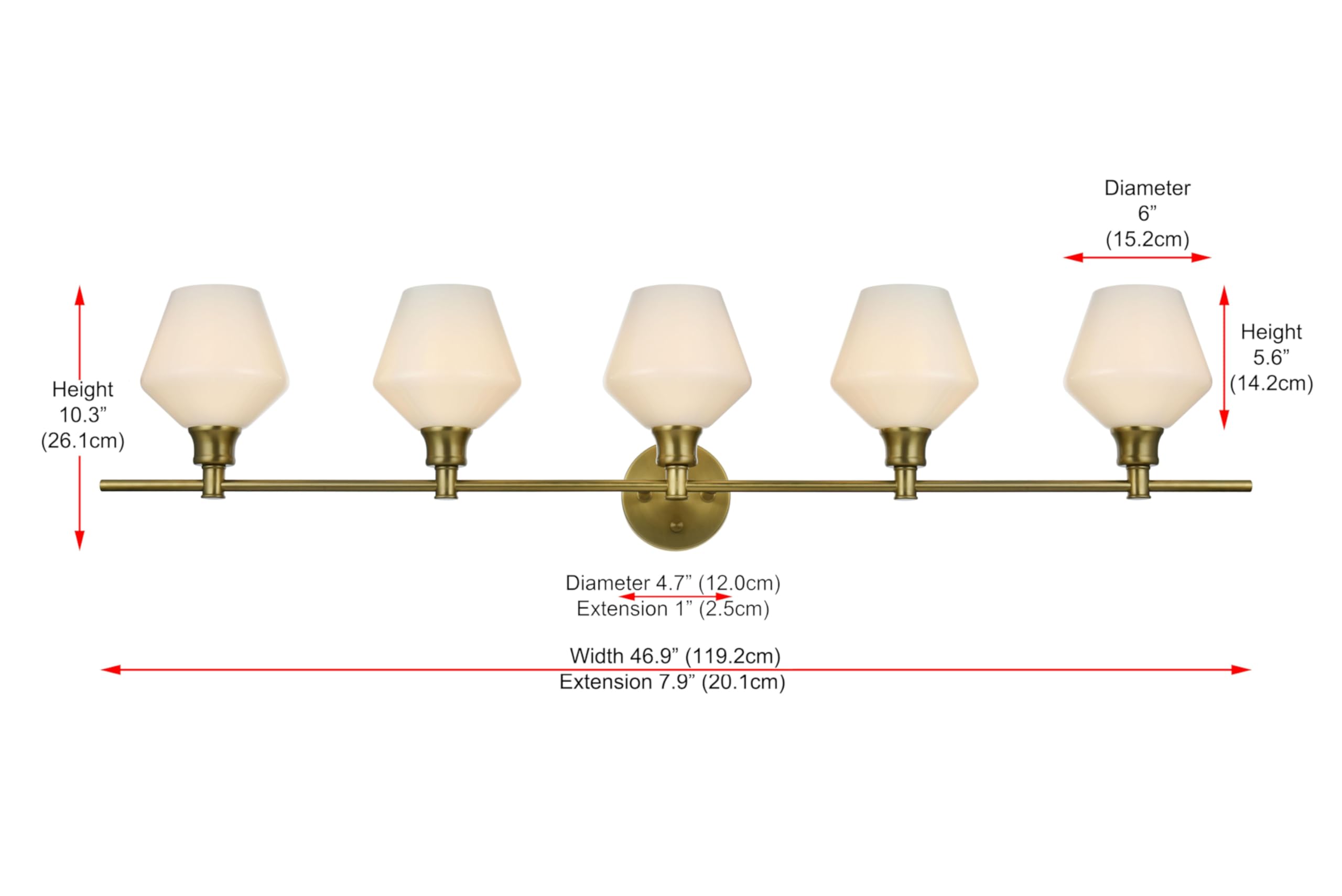 Living District Indoor Modern Home Decorative Bright Ceiling Gene 5 Light Chrome and Frosted White Glass Wall Sconce