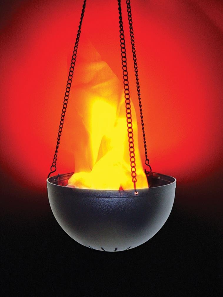 Morris Multicolor Hanging Flame Light Lamp Prop - Black & Orange, One Size, Plastic
