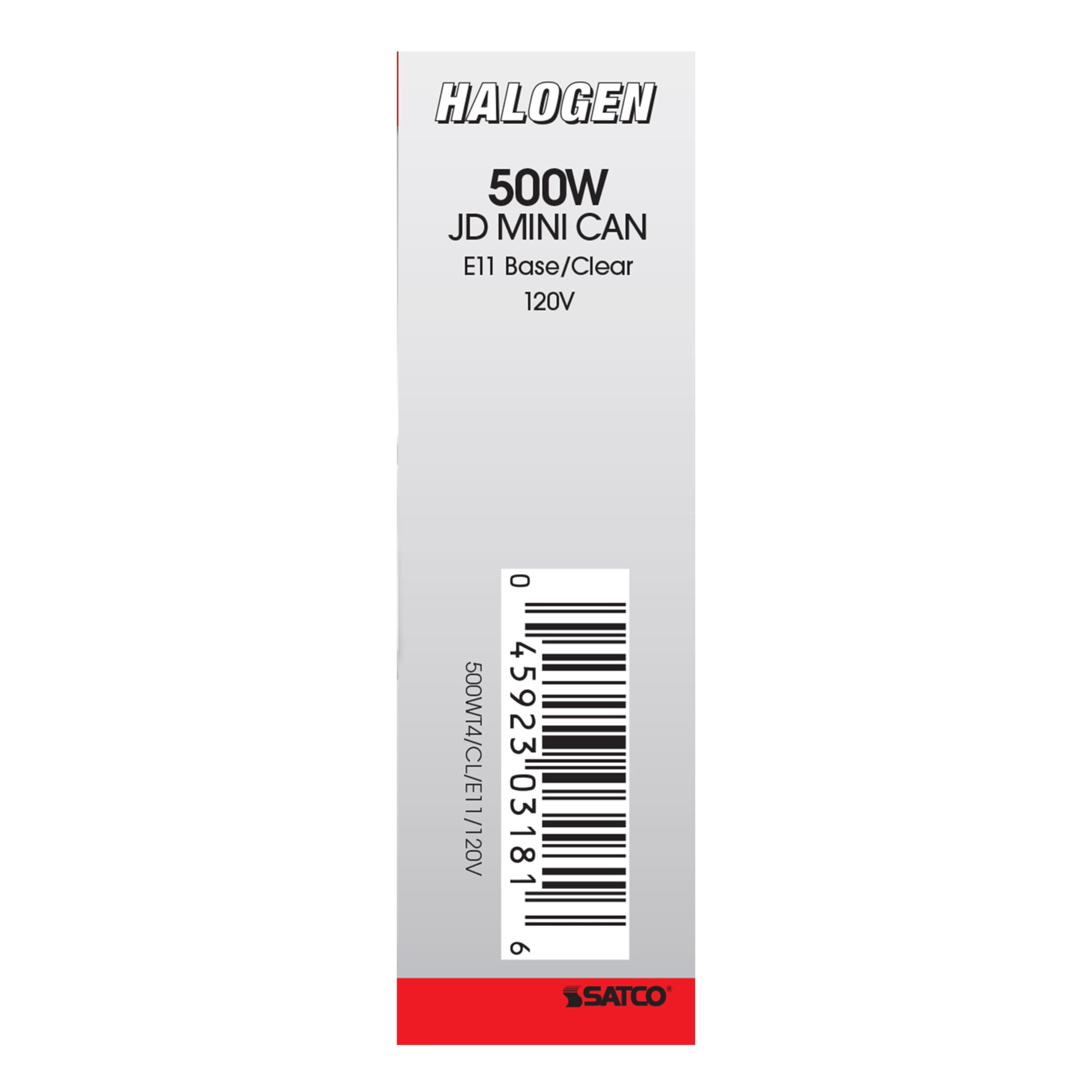 Satco S3181 T4 E11 Base Light Bulb, 120V 500-Watt, Clear Glass