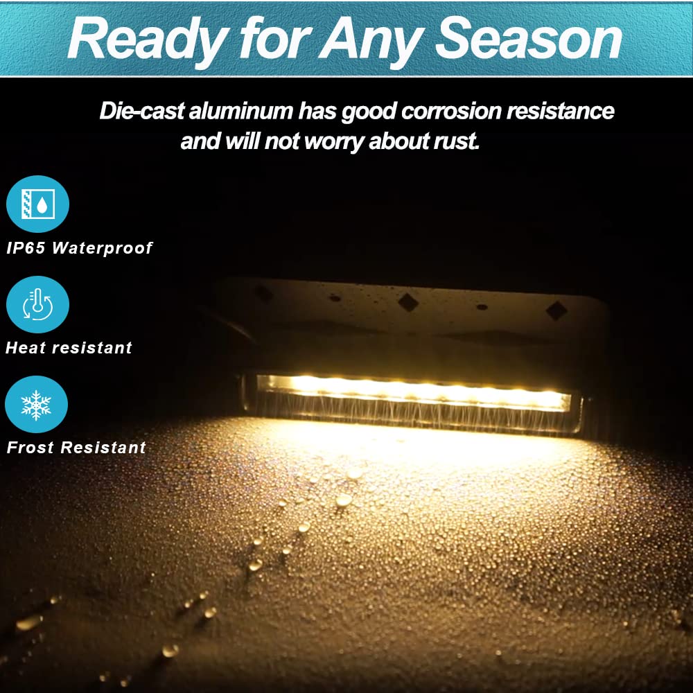 10 Pack 4 Inch Led Hardscape Lighting, Retaining Wall Lights Ip65 Waterproof Paver Lights, 12V Ac/Dc Low Voltage Outdoor Soft White 2700K Landscape Lighting, 50,000 Hours Lifespan