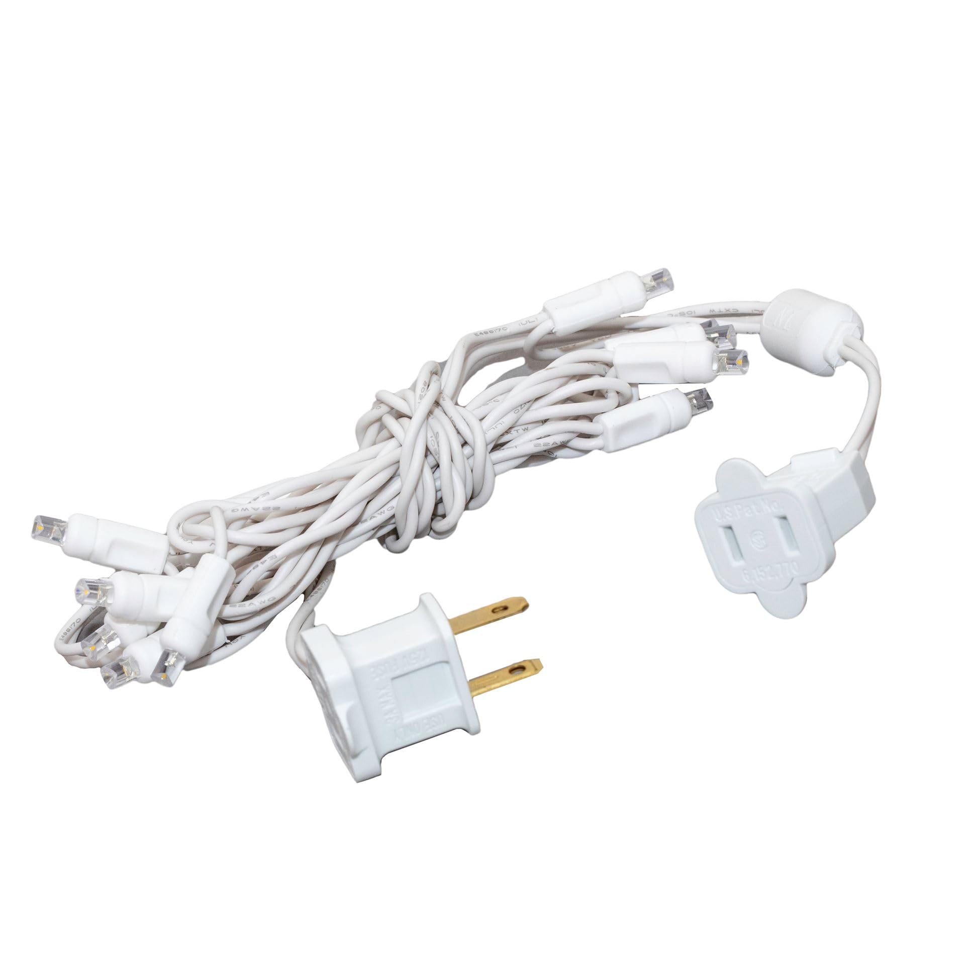 Novelty Lights 10 Light LED Mini String Light Set, Warm White, 6.5 Feet, White Wire, Model MRD-25B