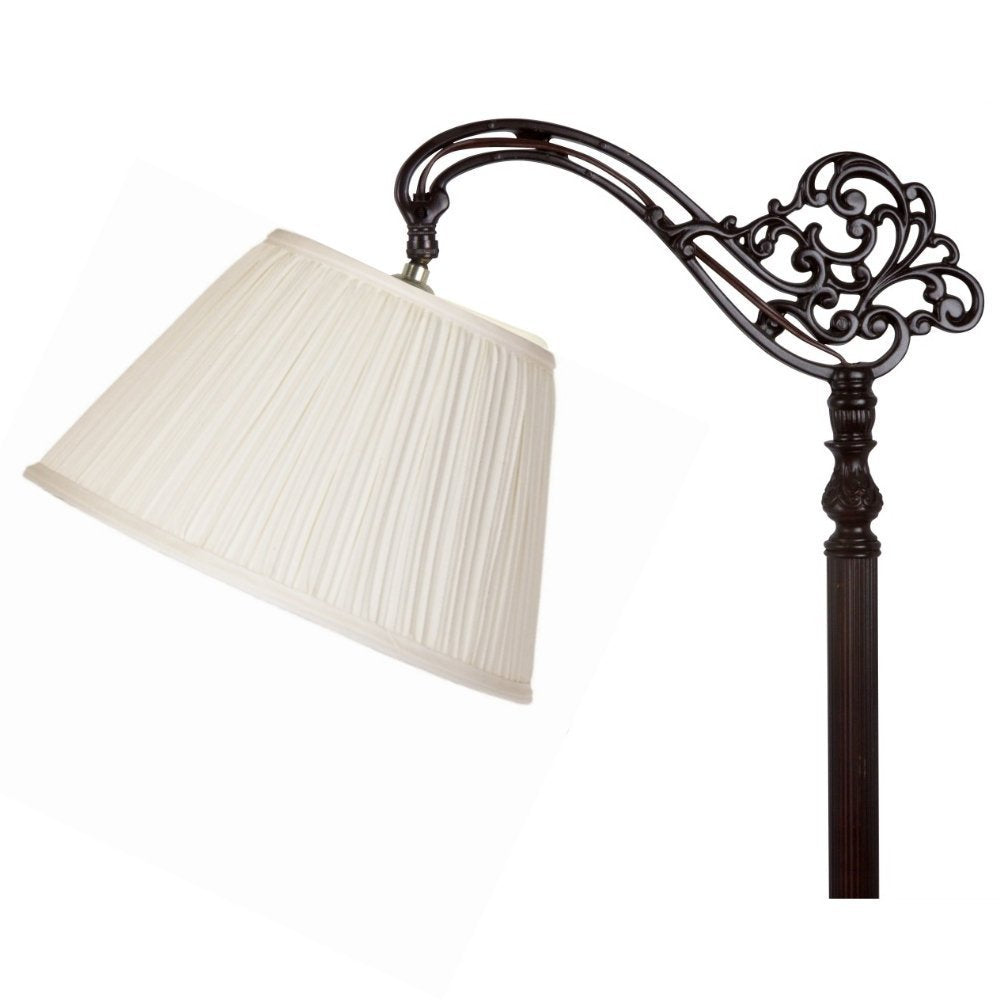 Upgradelights 10 Inch Eggshell Pleated Uno Lamp Shade for Down Bridge Lamps - Silk Material, Model 10inchuno