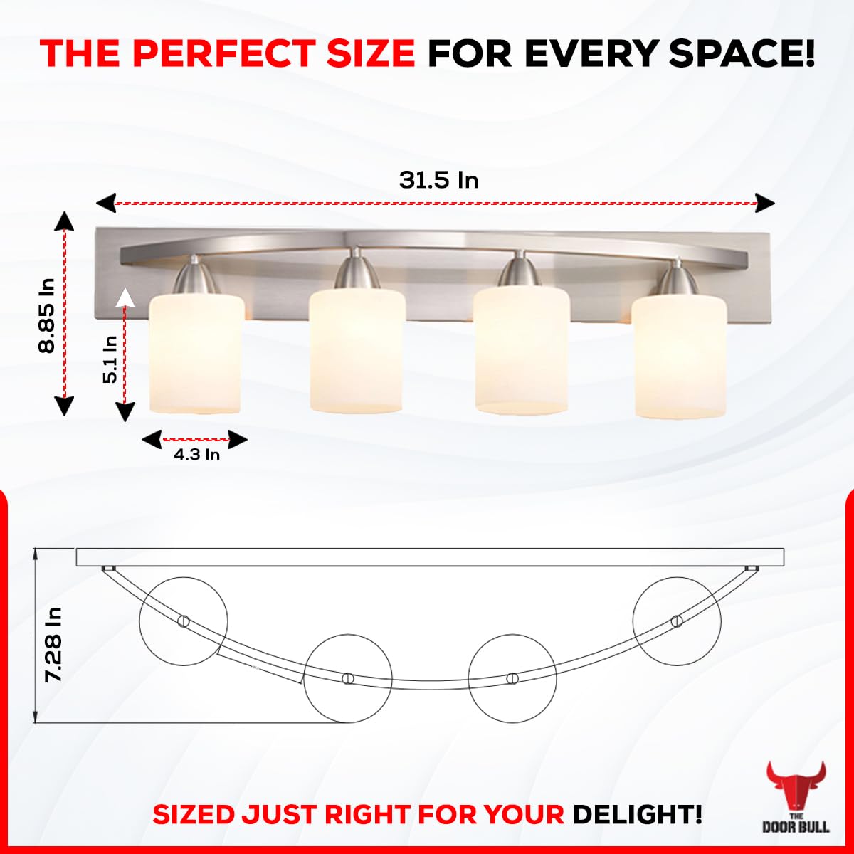 The Door Bull Modern Yet Classic Style Bathroom Vanity Light Fixture - Bathroom Lighting Fixtures Over Mirror - Bath Vanity Ligh