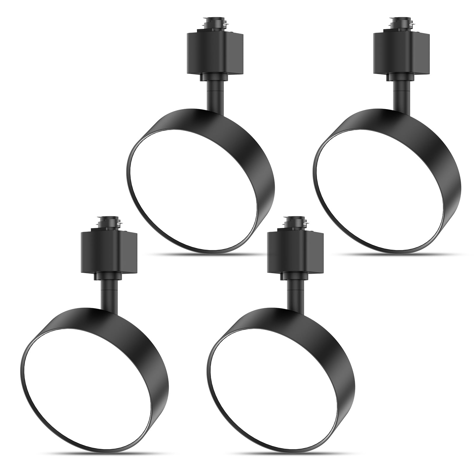 Tuyubee Diffuse Led Track Lighting Heads H Type Track Light Heads Dimmable Kitchen Track Lighting Fixtures Ceiling  Compatible With H Track Rails - Flicker Free Cri90+ 3000K 12W 1000Lm  4 Pack Black