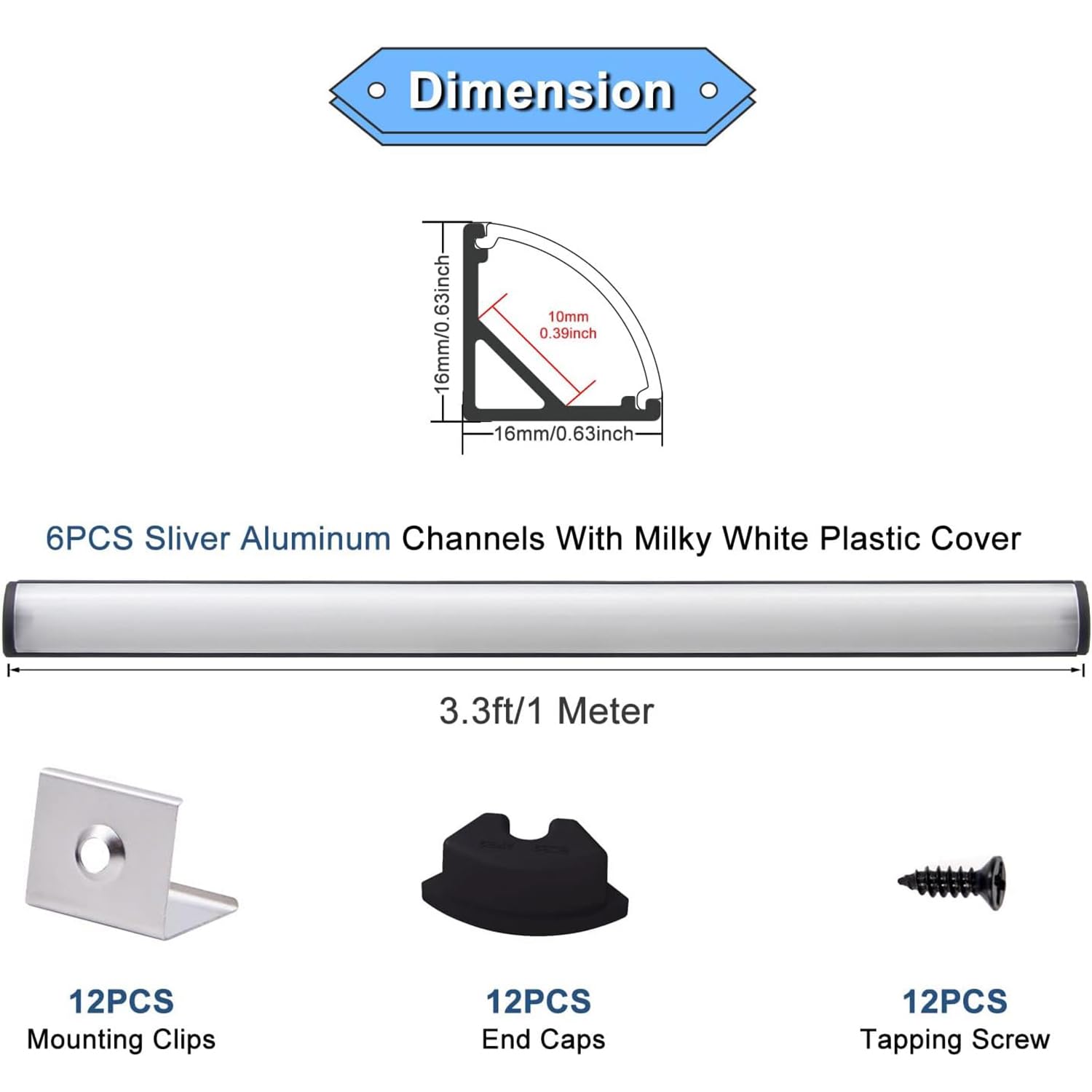 Vst 10Pack 3.3Ft Led Channel, V Shape Led Diffuser Channel, Led Aluminum Channel System With Milky Cover, End Caps And Mounting