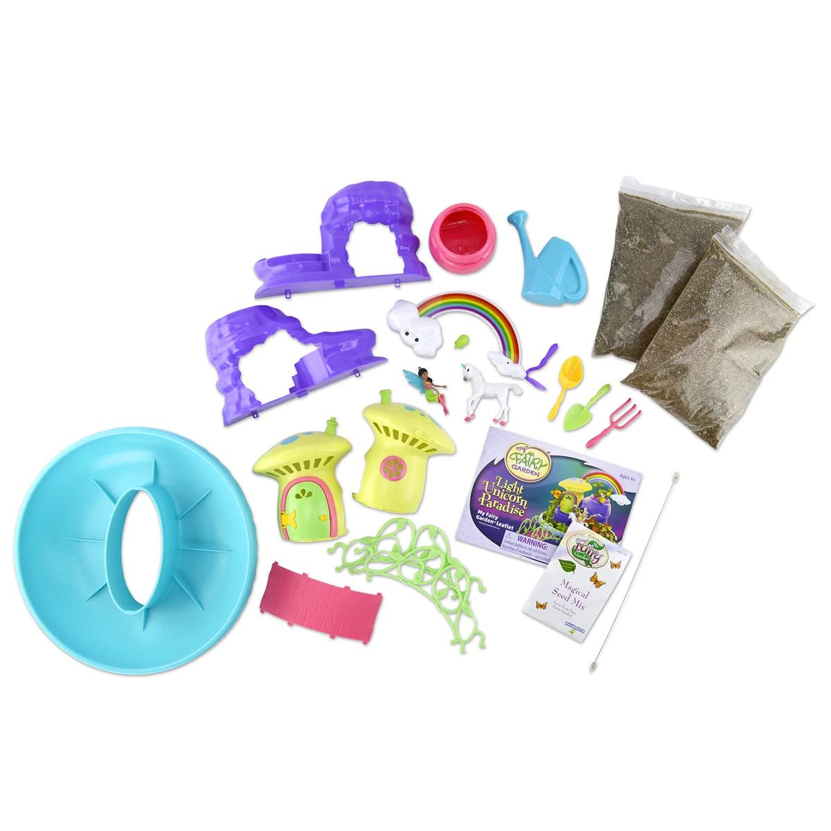 PlayMonster My Fairy Garden Light Unicorn Paradise Playset - Plastic, Multi, Ages 4+, Model 3648, Lights & Sound