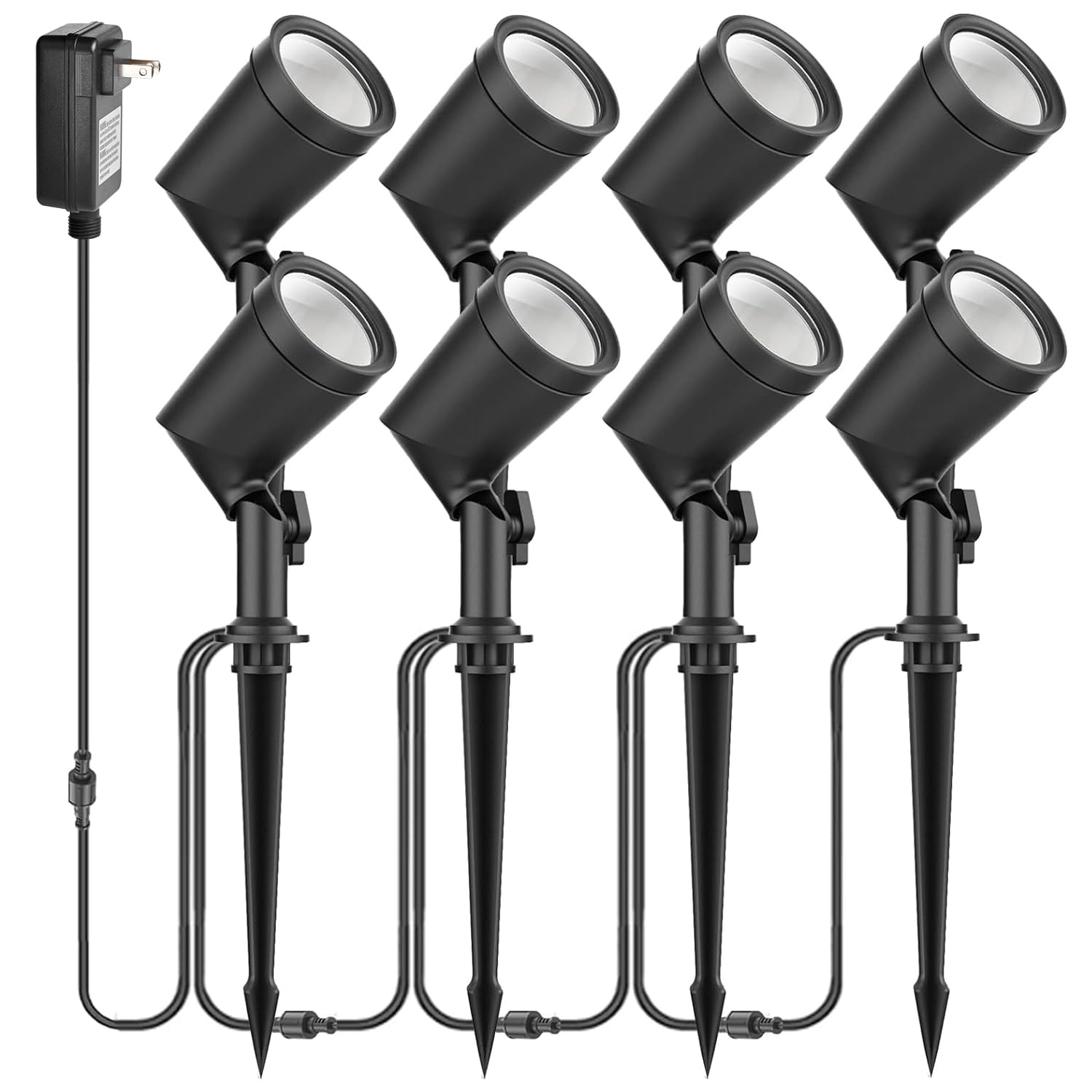 Zyan 8 Pack Landscape Spotlights With Power Supply, 4.5W 600Lm Per Light 2700K