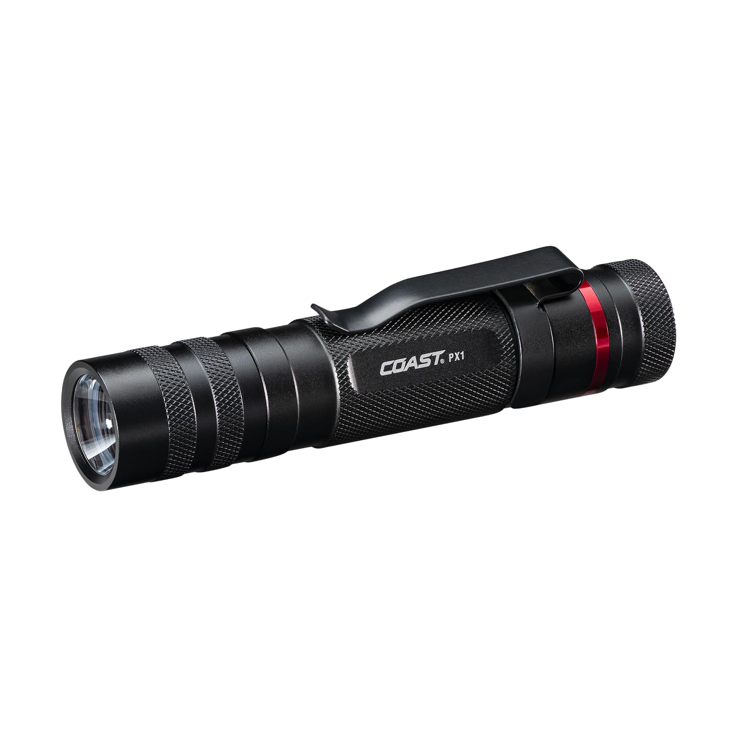 Coast Px1 565 Lumen Pure Beam Focusing Led Flashlight With Twist Focus And Adjustable Pocket Clip
